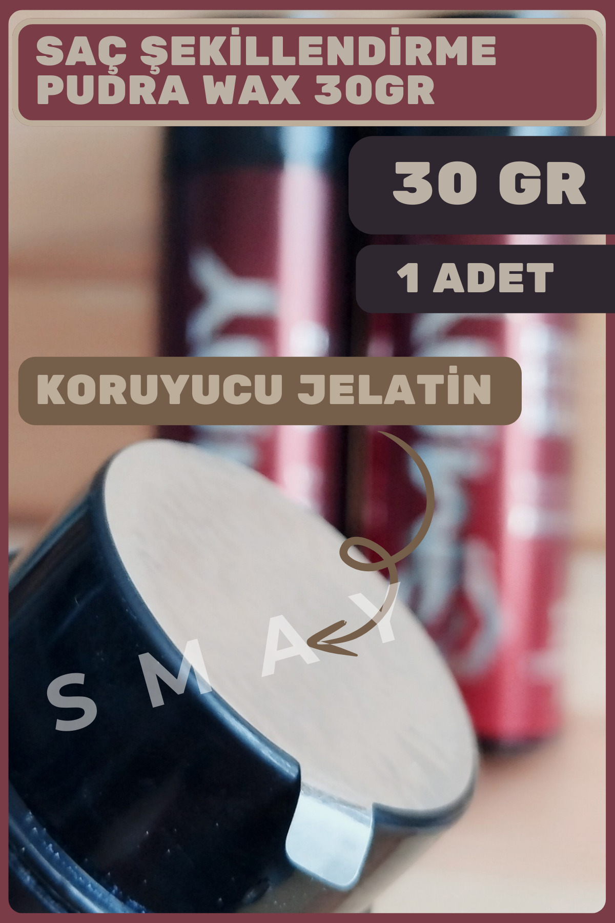 Saç Şekillendirme Pudra Wax 30GR,Wax Saç Pudrası,Saç Şekillendirici Toz Pudra,Şekillendirici Saç — TYCC4WL5MN172896424482112 — تصویر 3 از 8
