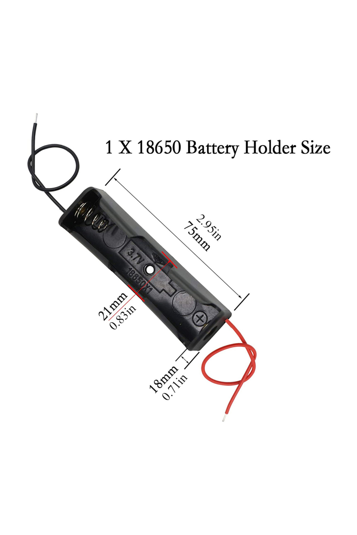 Choice-10Pcs 18650 Battery Holder Power Bank Plastic Battery Storage Box Case With Lead Wire 150mm Hold ... 3
