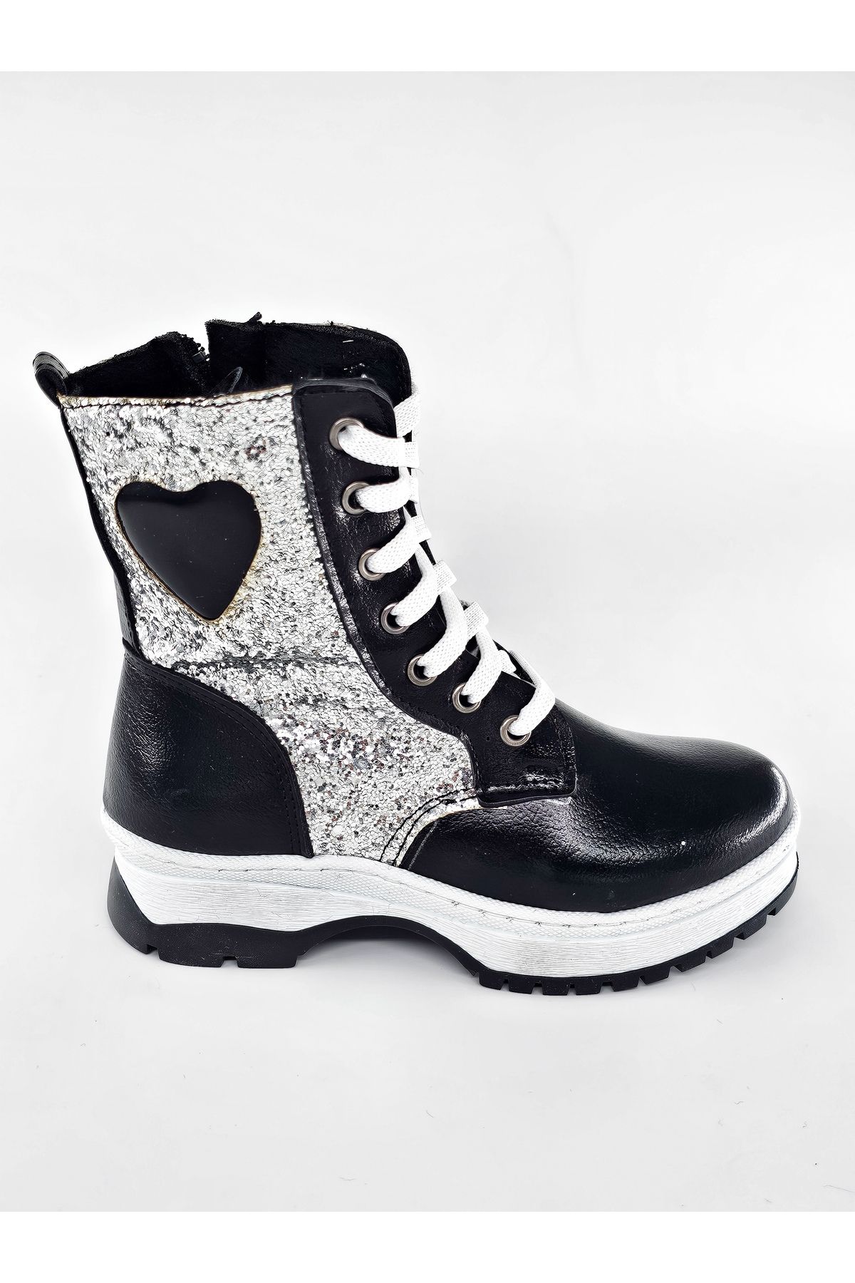 BDKButik-Heart Embroidered Glitter Girl's Bot-Boot 3