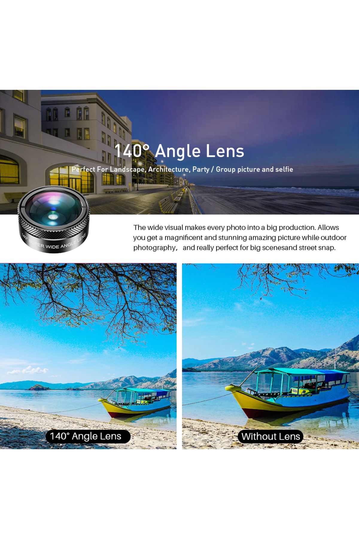 APEXEL-Universal 6 in 1 Phone Camera Lens Kit Fish Eye Lens Wide Angle macro Lens CPL/StarND32 Fi... 3