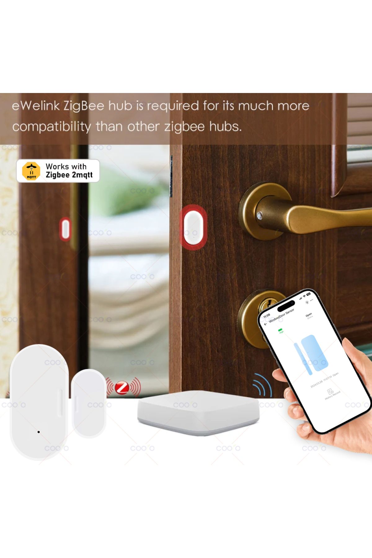 Choice-Ewelink Zigbee Door Sensor Wireless Magnetic Window Open Closed Alarm Detector Works With Zigbee2... 2