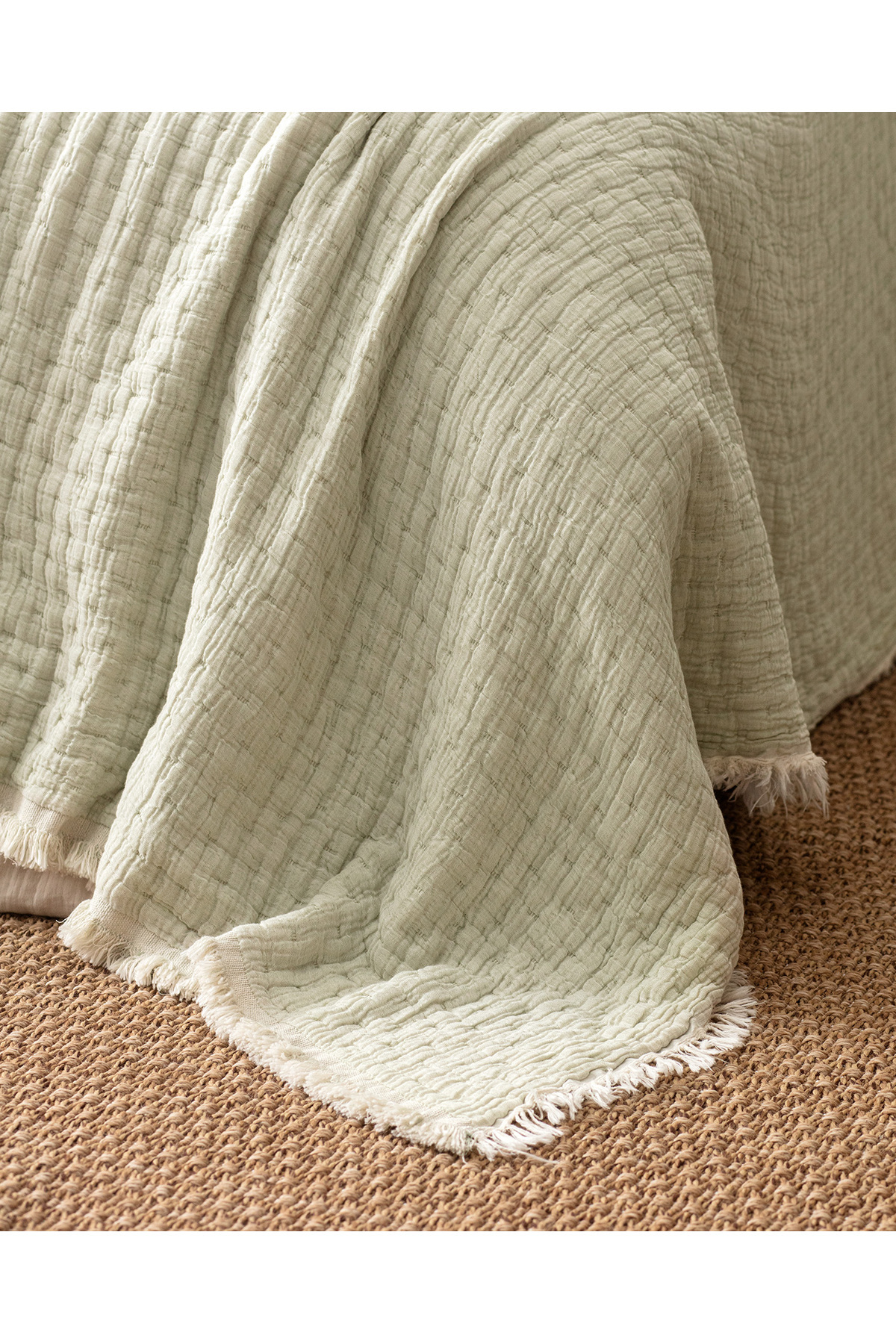 Madame Coco-Grania Khaki Single Cotton Bedspread 3