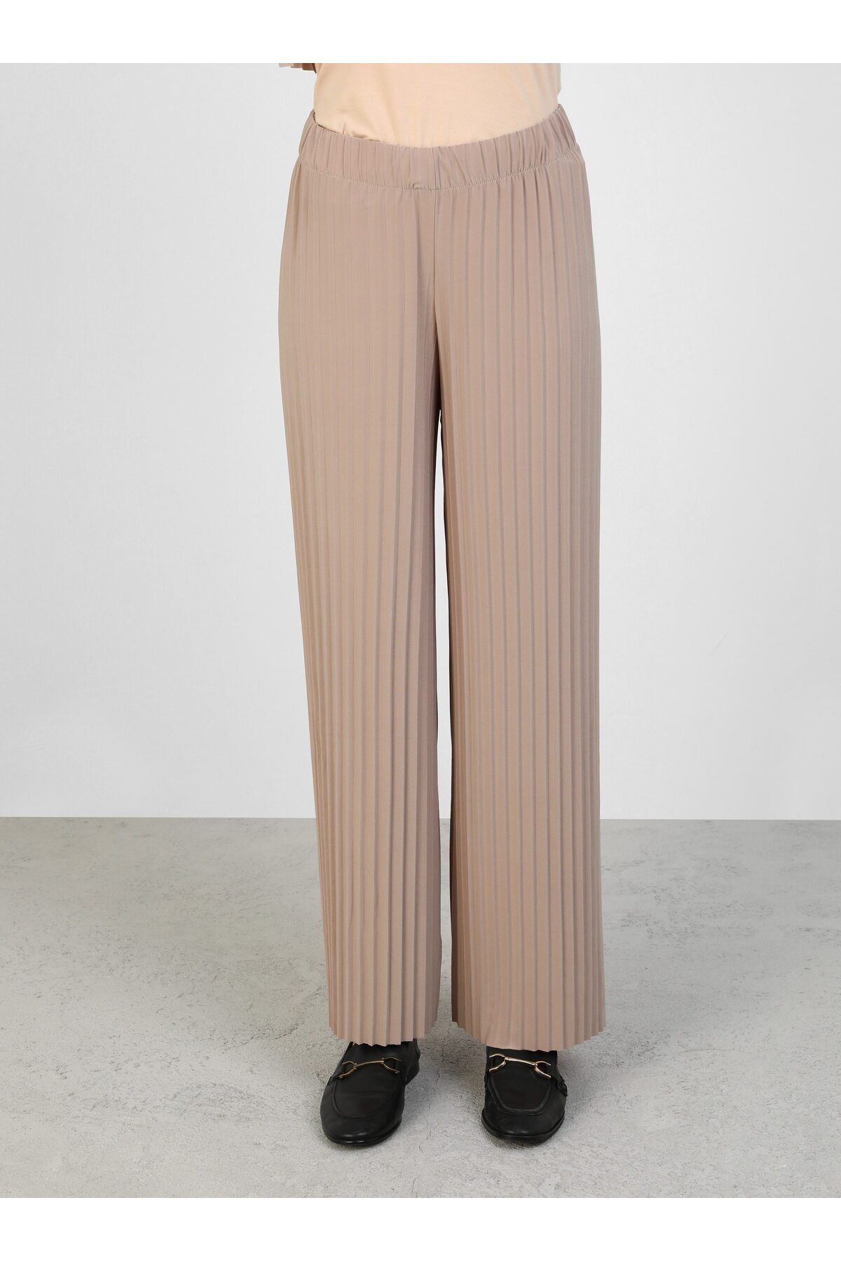 Refka-Beige Sandy Fabric Pleated Set - Refka 4