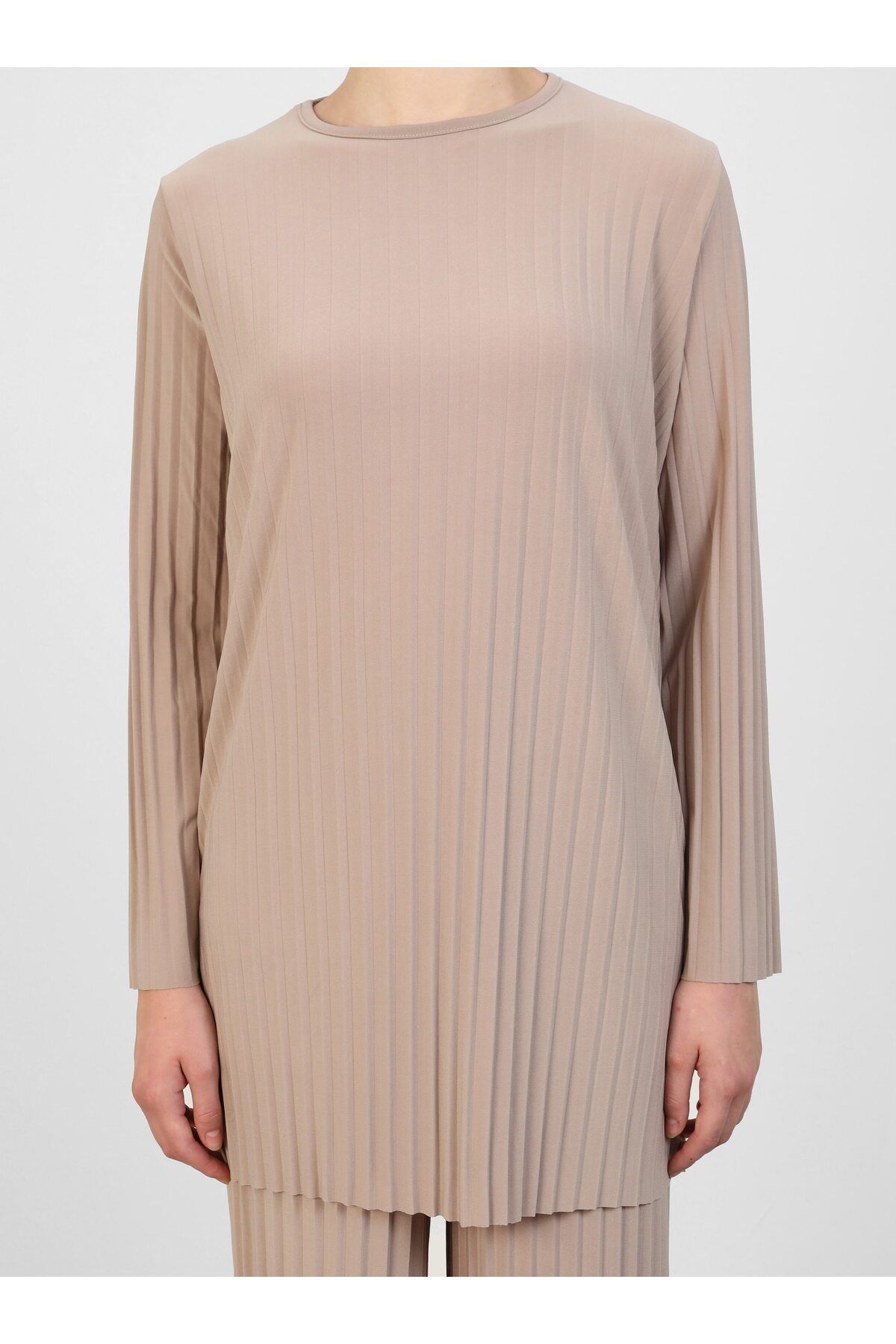 Refka-Beige Sandy Fabric Pleated Set - Refka 3