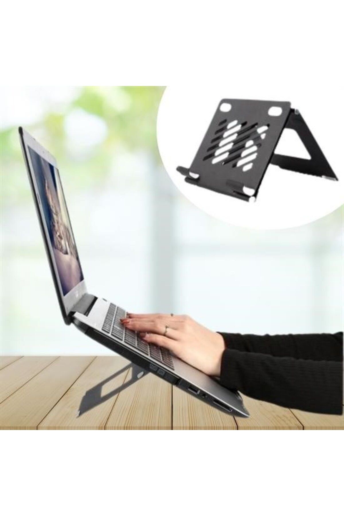 Merlo Purpura Buffer®  Ayarlanabilir Metal Dizüstü Destek Tabanı Katlanabilir Taşınabilir Laptop Sehpası Standı