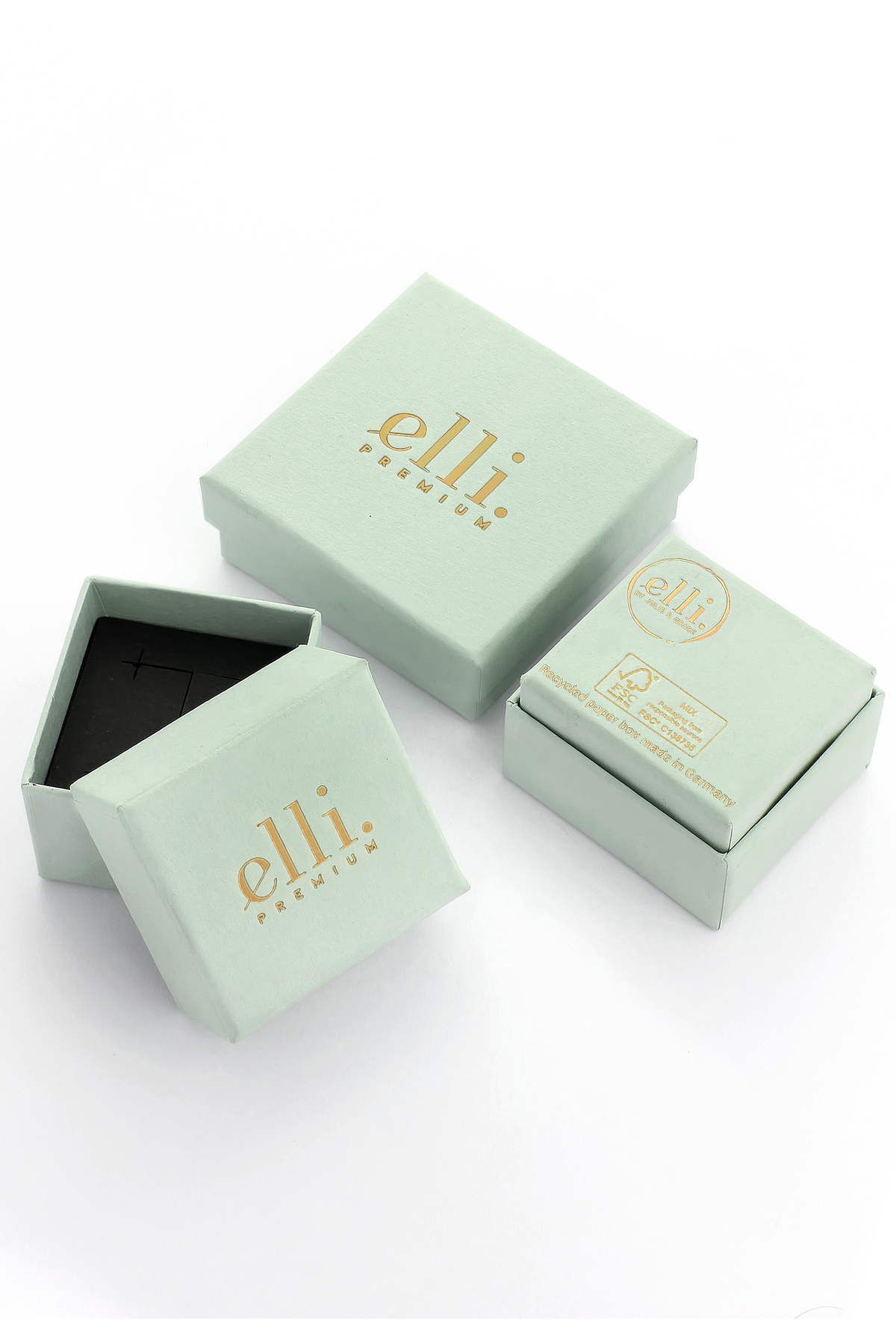 ELLI-Ring PREMIUM Ring Damen Classic mit Topas, Mondstein und Amethyst in 925 Sterling Silber Gold 5