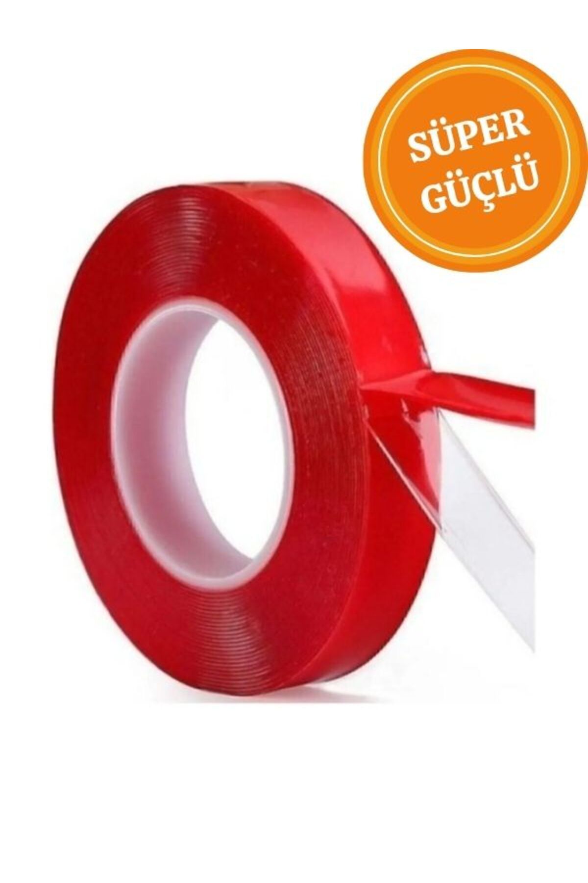 HETicaret Çift Taraflı Silikonlu Şeffaf Bant 10mm X 2m Su Geçirmez Süper Güçlü Montaj Band Akrilik Çiftbant