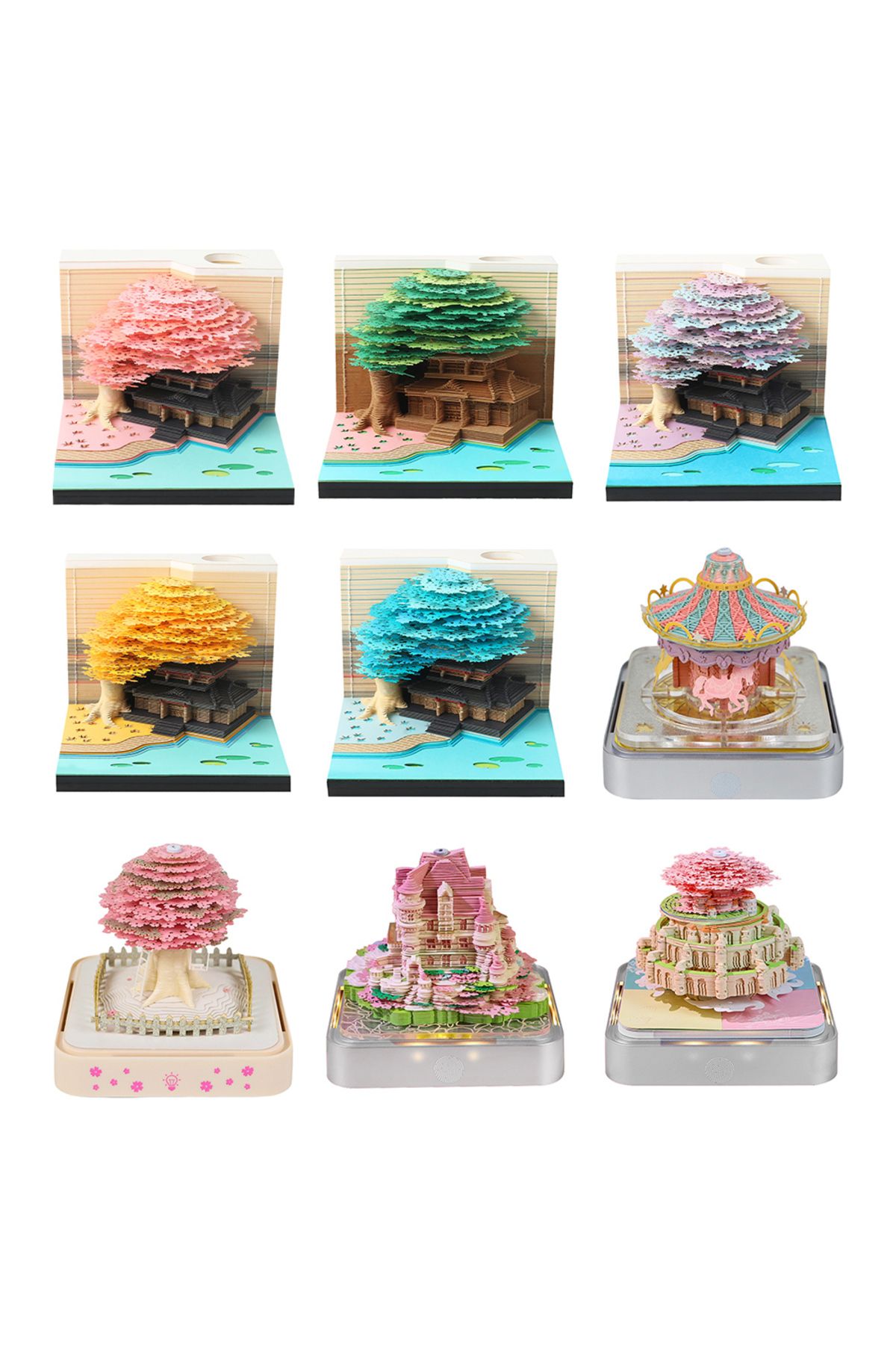 Choice-2025 3D Desk Calendar Memo Pad Calendar Carving Model Paper Art DIY Notes Calendar Sculpture 3D C... 8