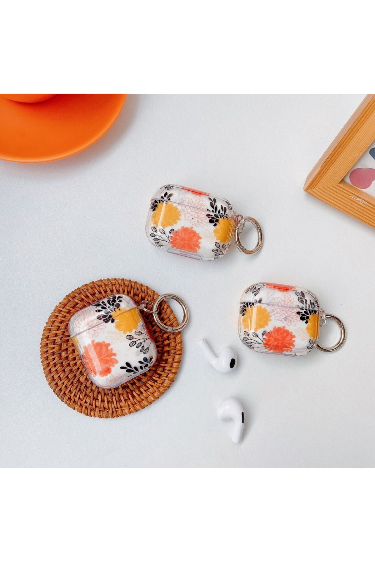 Choice-INS Korean Cute Orange Flowers Headset Case For Airpods 1 2 3 Headphone Cover Bracelet For Airpod... 3