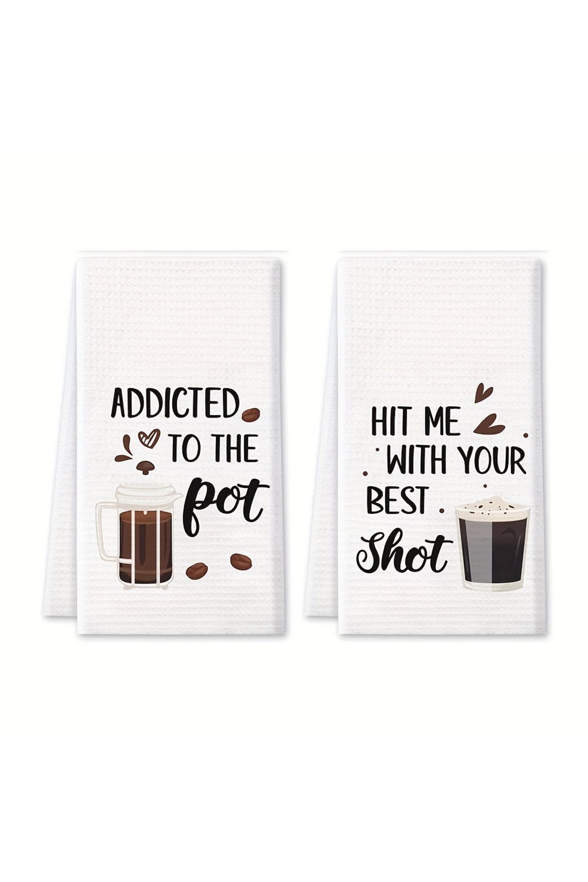 Choice-2pcs, Hand Towels, Coffee Theme Kitchen Towel, Coffee Pot Cup Pattern Decorative Dishcloth, Absor... 5