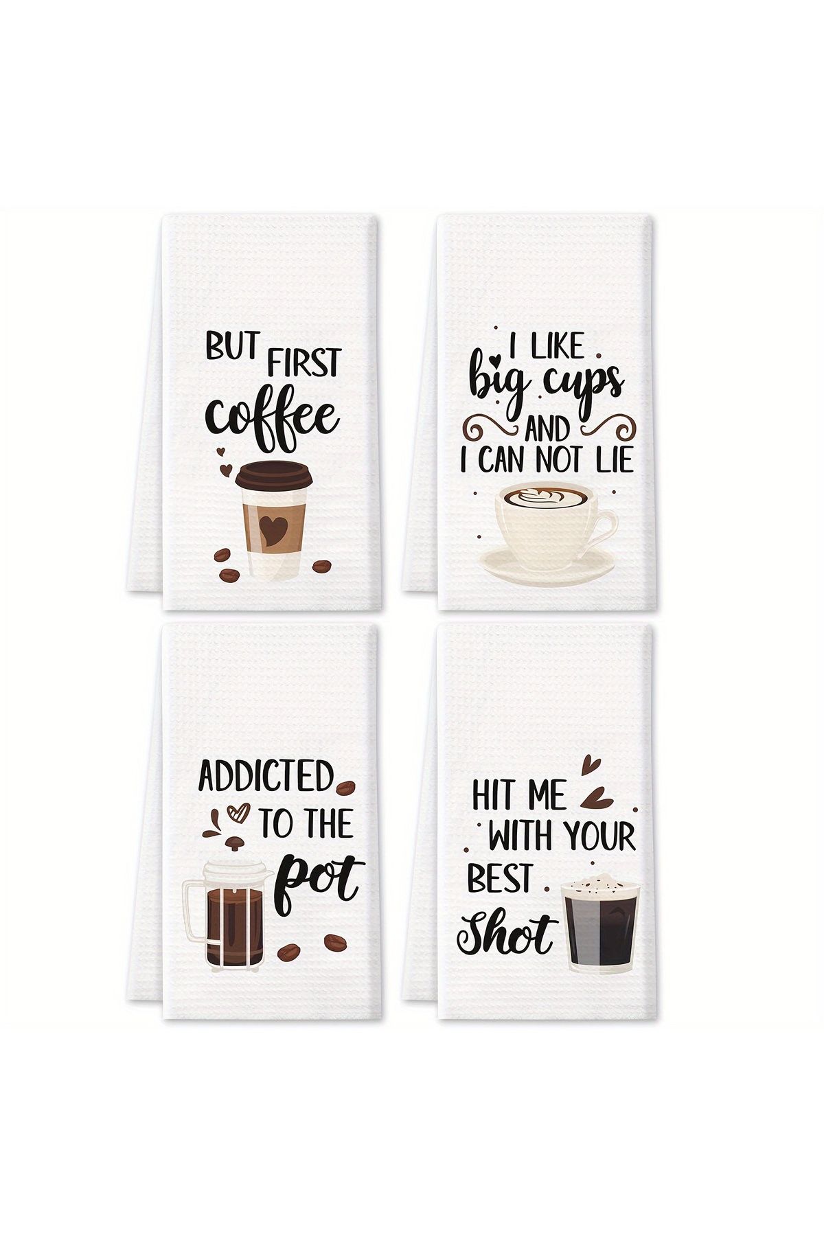 Choice-2pcs, Hand Towels, Coffee Theme Kitchen Towel, Coffee Pot Cup Pattern Decorative Dishcloth, Absor... 2
