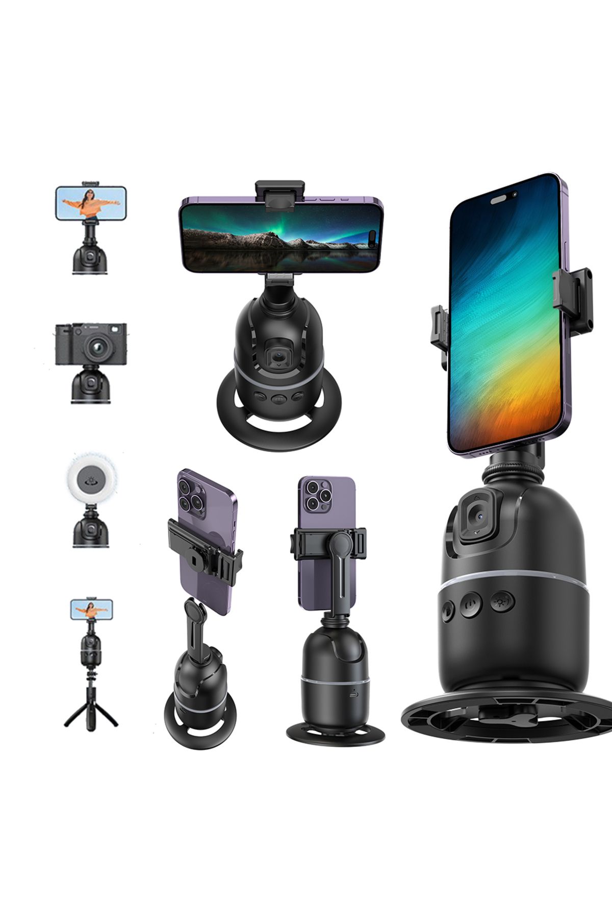 Choice-Auto Face Tracking Tripod 360° Rotation Phone Camera Mount No App Follow Up Pan Tilt with Remote ... 2