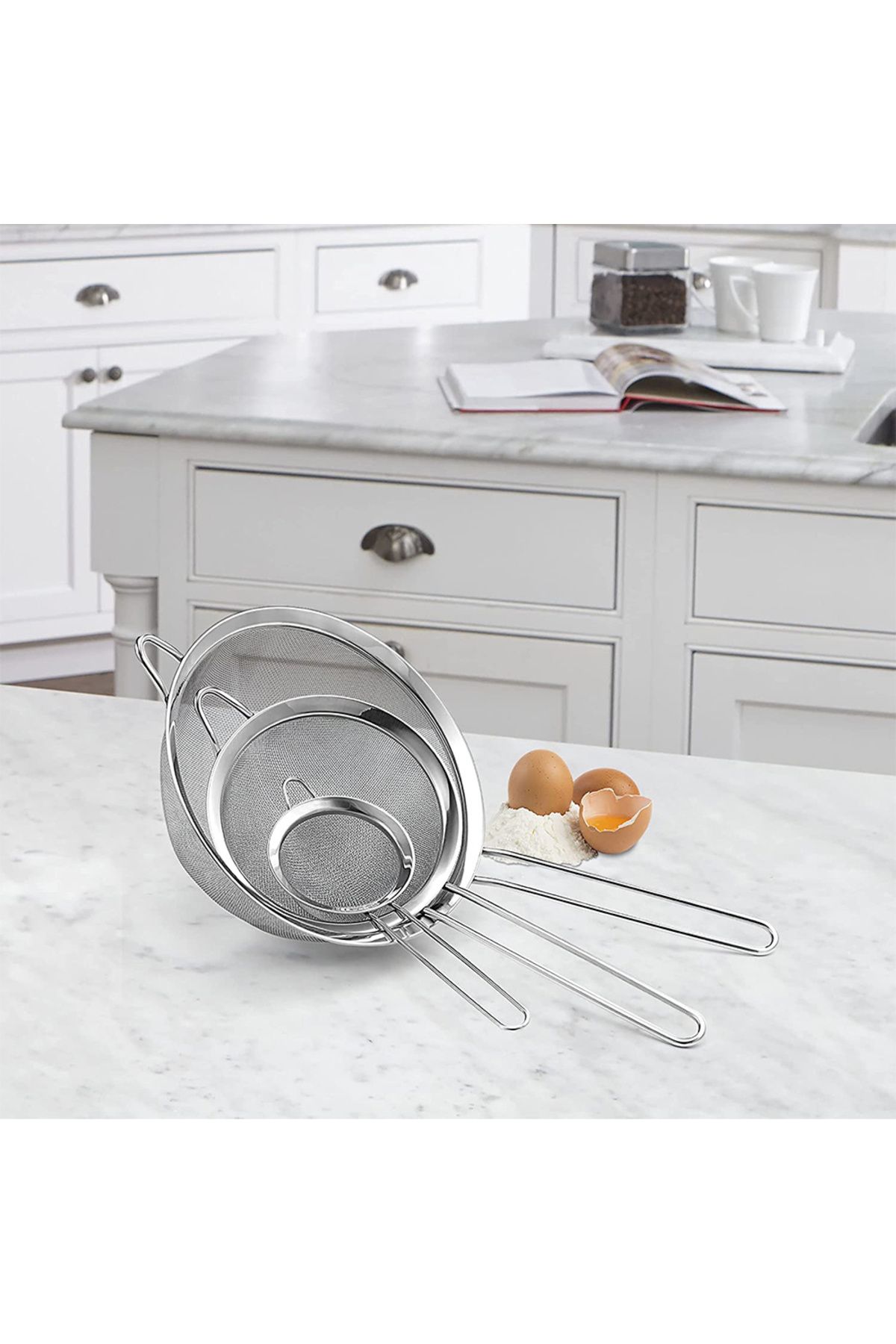Choice-Stainless Steel Fine Mesh Strainer Flour Sifter For Baking With Handle Flour Sieve Sifter Baking ... 4