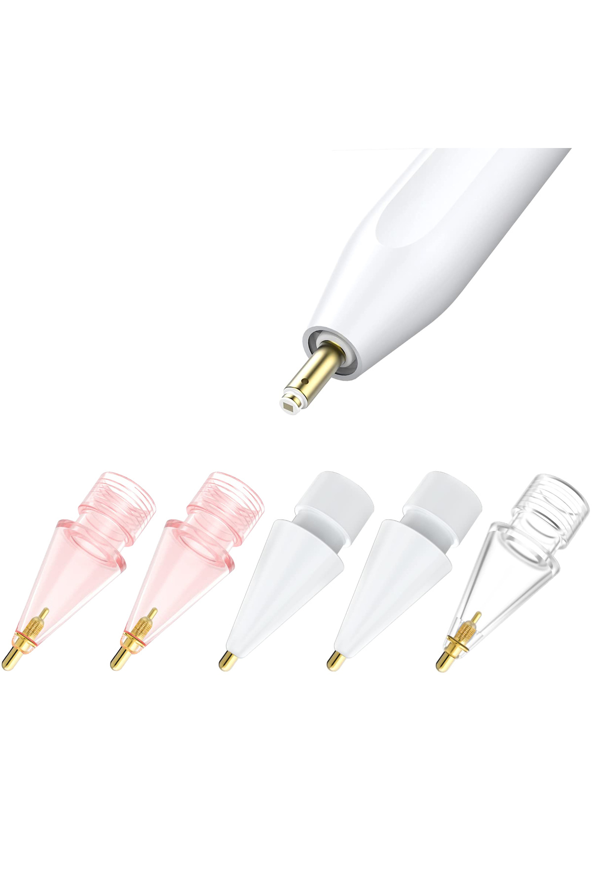 Choice-Apple Pencil 2Nd Generation and 1St Generation Fine Tip Metal Tip 5-Piece Transparent Pen Tip Pack,... 1