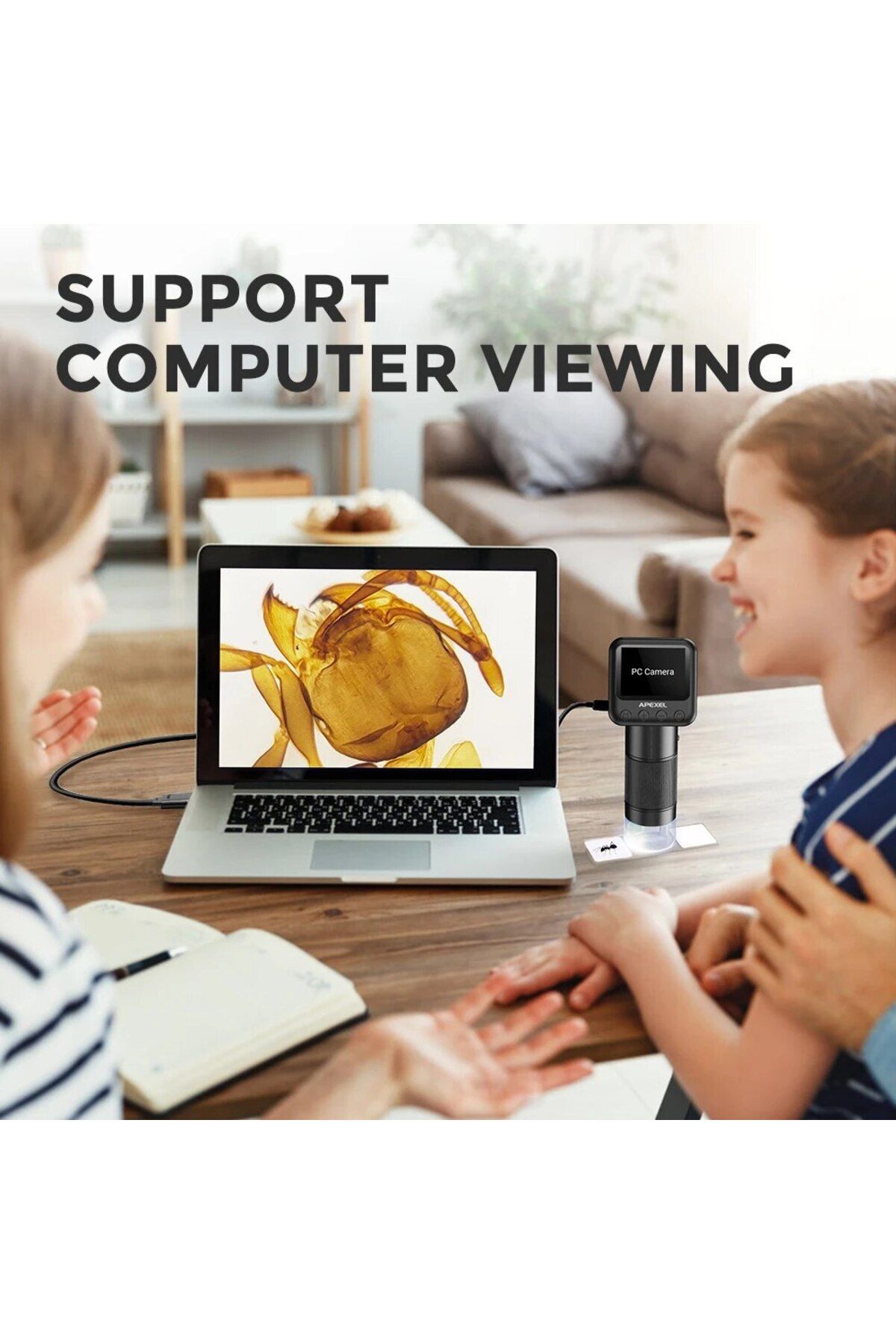 APEXEL-400-800X Digital Microscope WIth LCD Screen USB Microscopes for PCB Video Soldering Kids G... 7