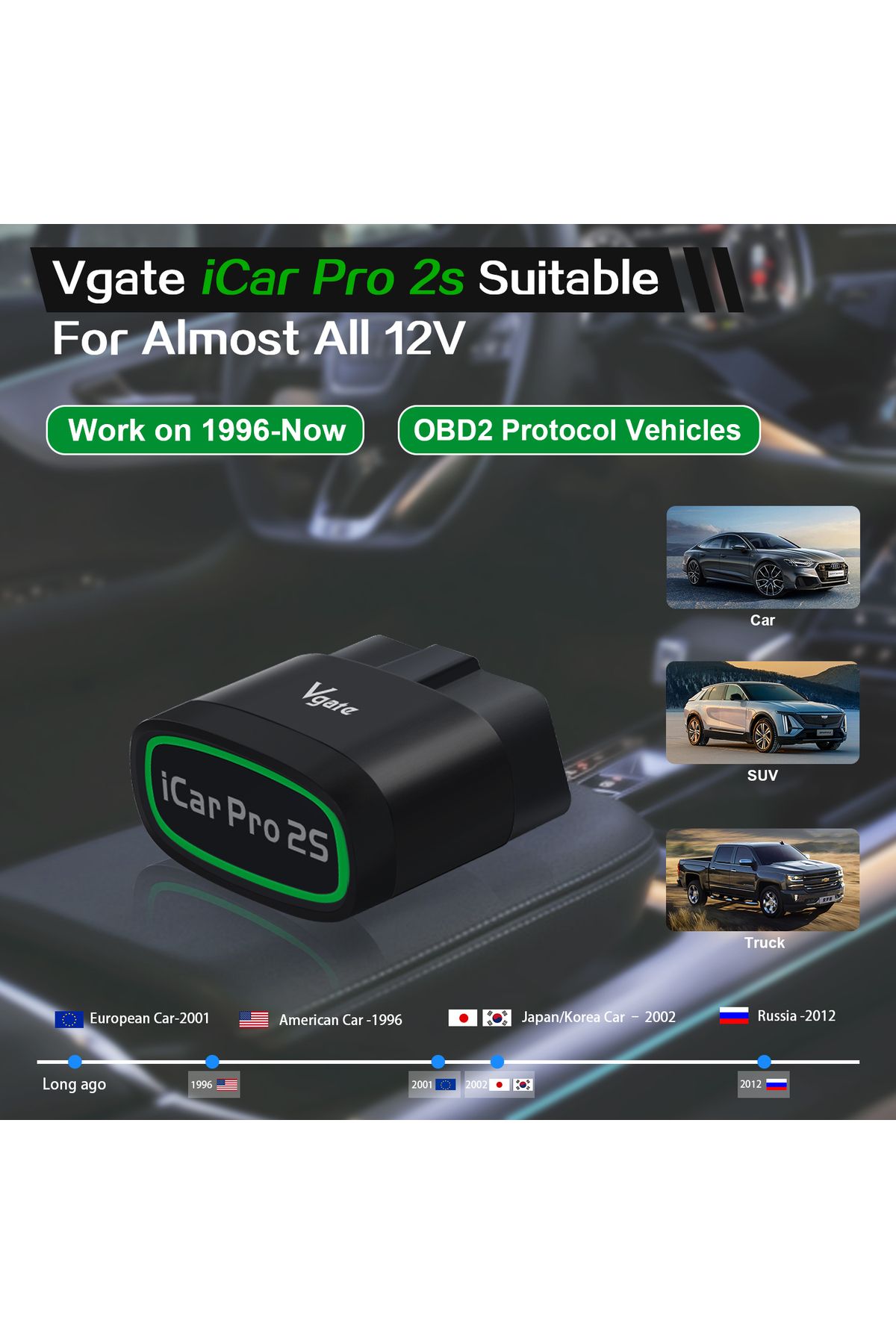 Choice-New Vgate iCar Pro 2S ELM327 Bluetooth 5.3 for Android/IOS/PC OBD2 Car Diagnostic Tool elm 327 Up... 7