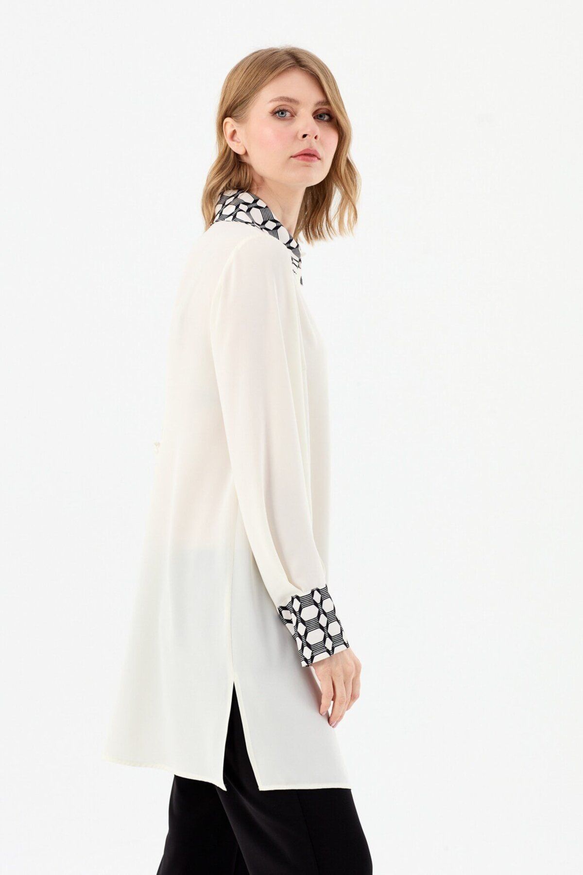 Esswaap-Back Tie Tunic Ecru 2