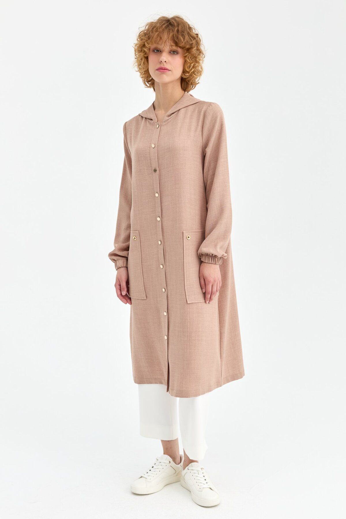 Esswaap-Camel Saviour Tunic - Disappear Design with Large Pockets and Hood Detail 1