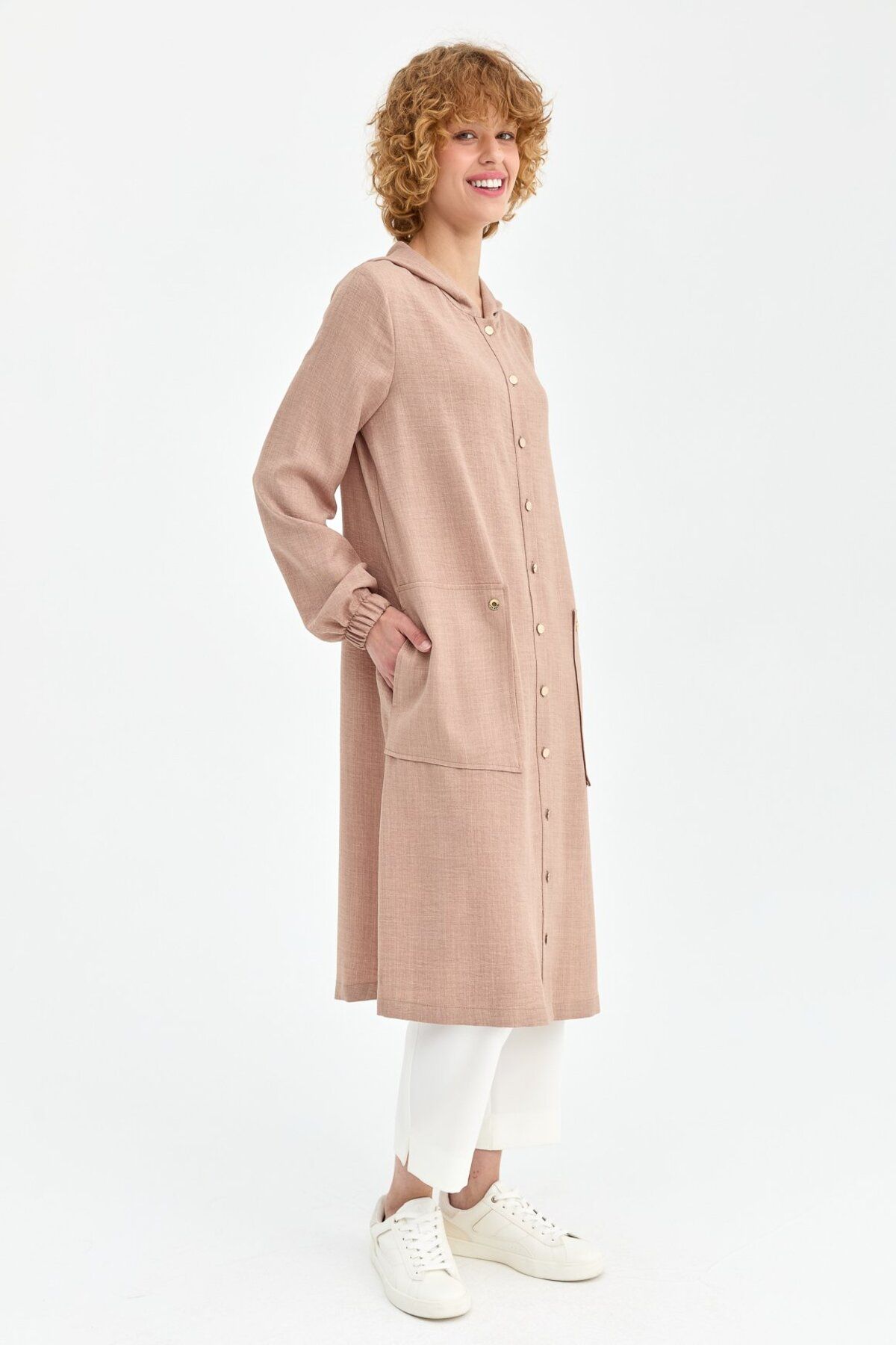 Esswaap-Camel Saviour Tunic - Disappear Design with Large Pockets and Hood Detail 4