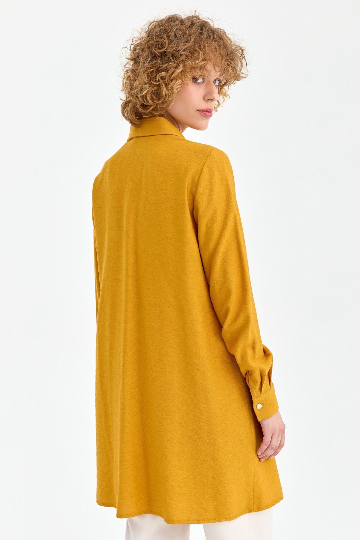 Esswaap-Mustard Tunic - Pocket and Accessory Detailed 3