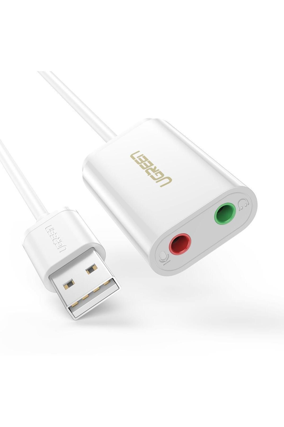 Ugreen Harici 3.5mm Usb Ses Kartı Beyaz