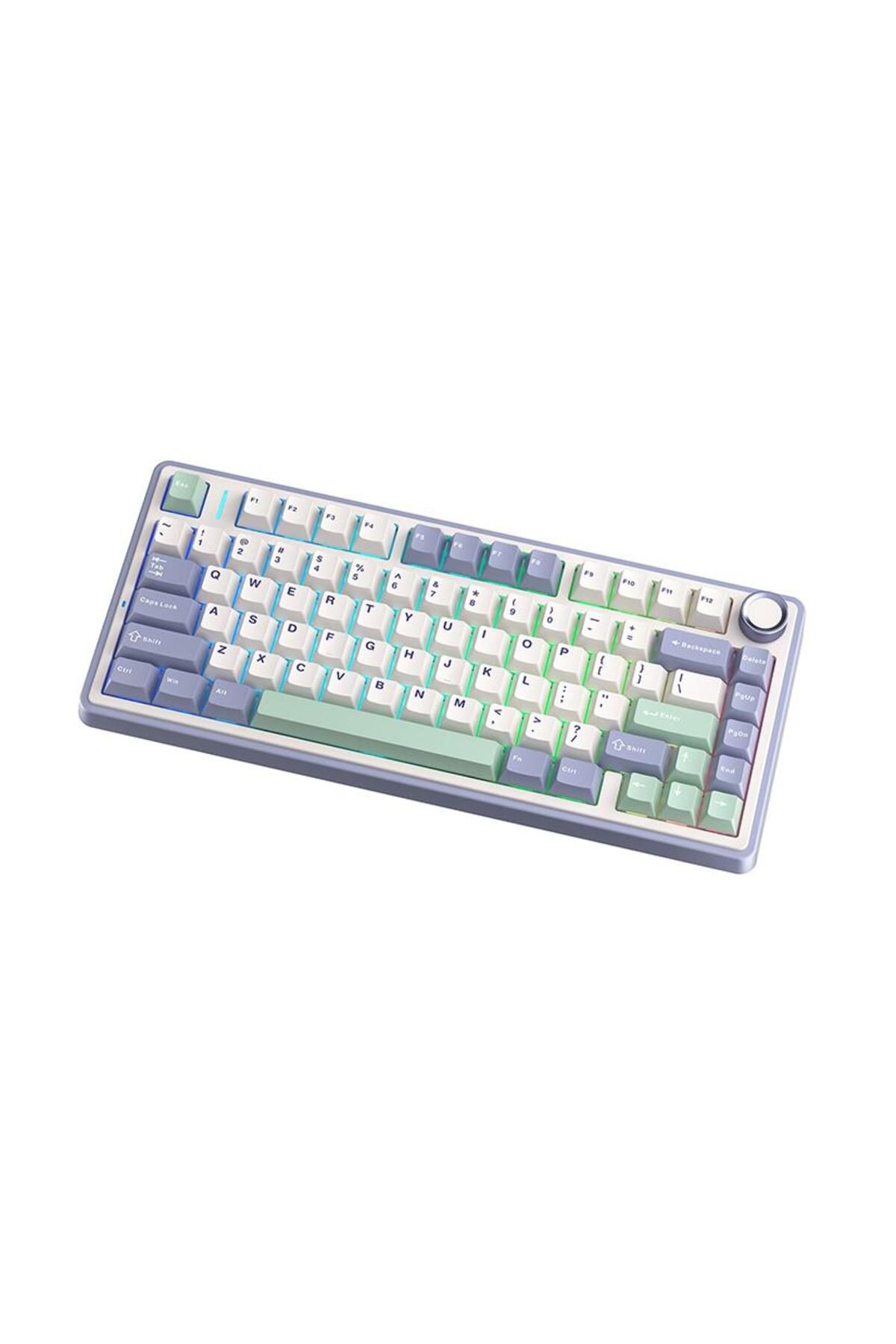 Aula-F75 Mechanical Rgb Tkl Gray Switch Wireless Macro Hot Swap Keyboard Pastel 6