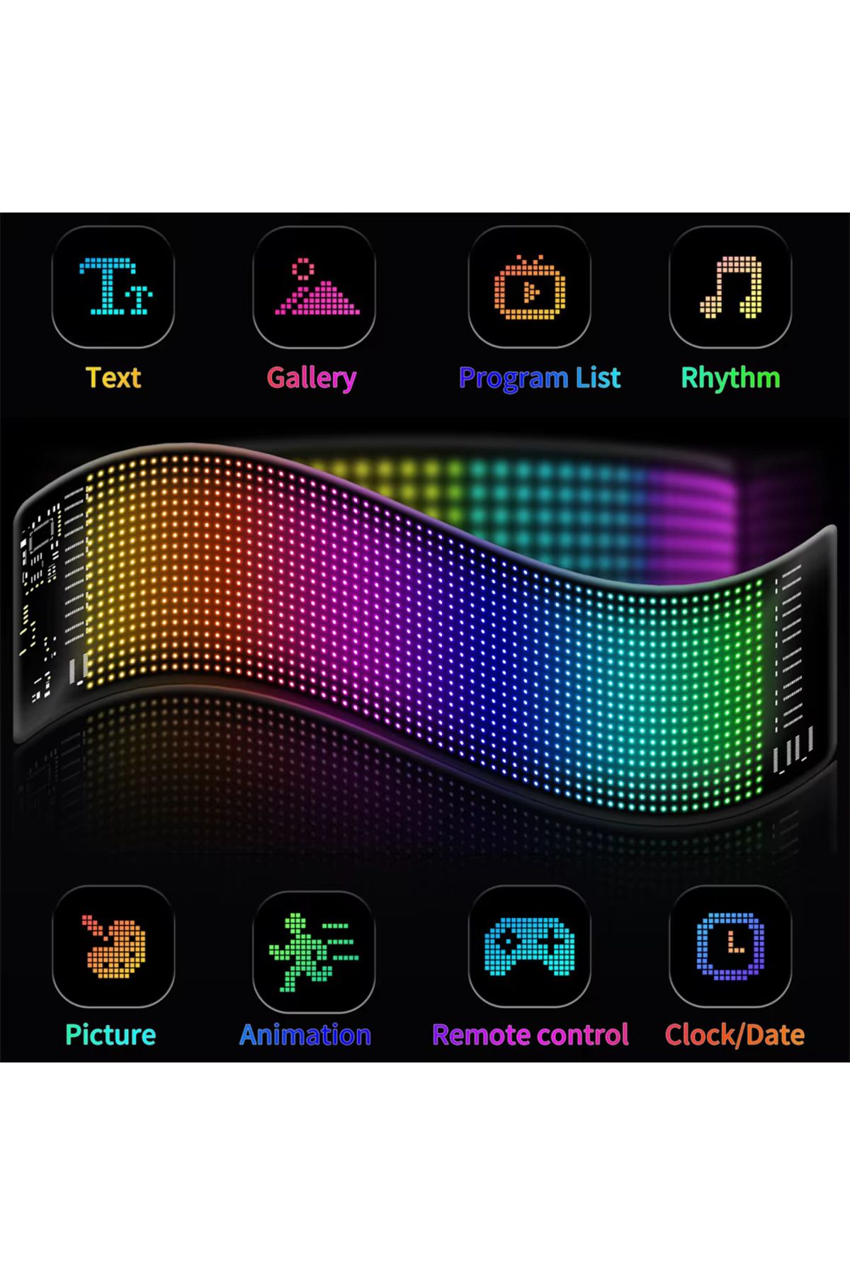 Yeelock-5V USB Smart Led Matrix Pixel - Swipe & Advertising Effect 7X17Cm 4