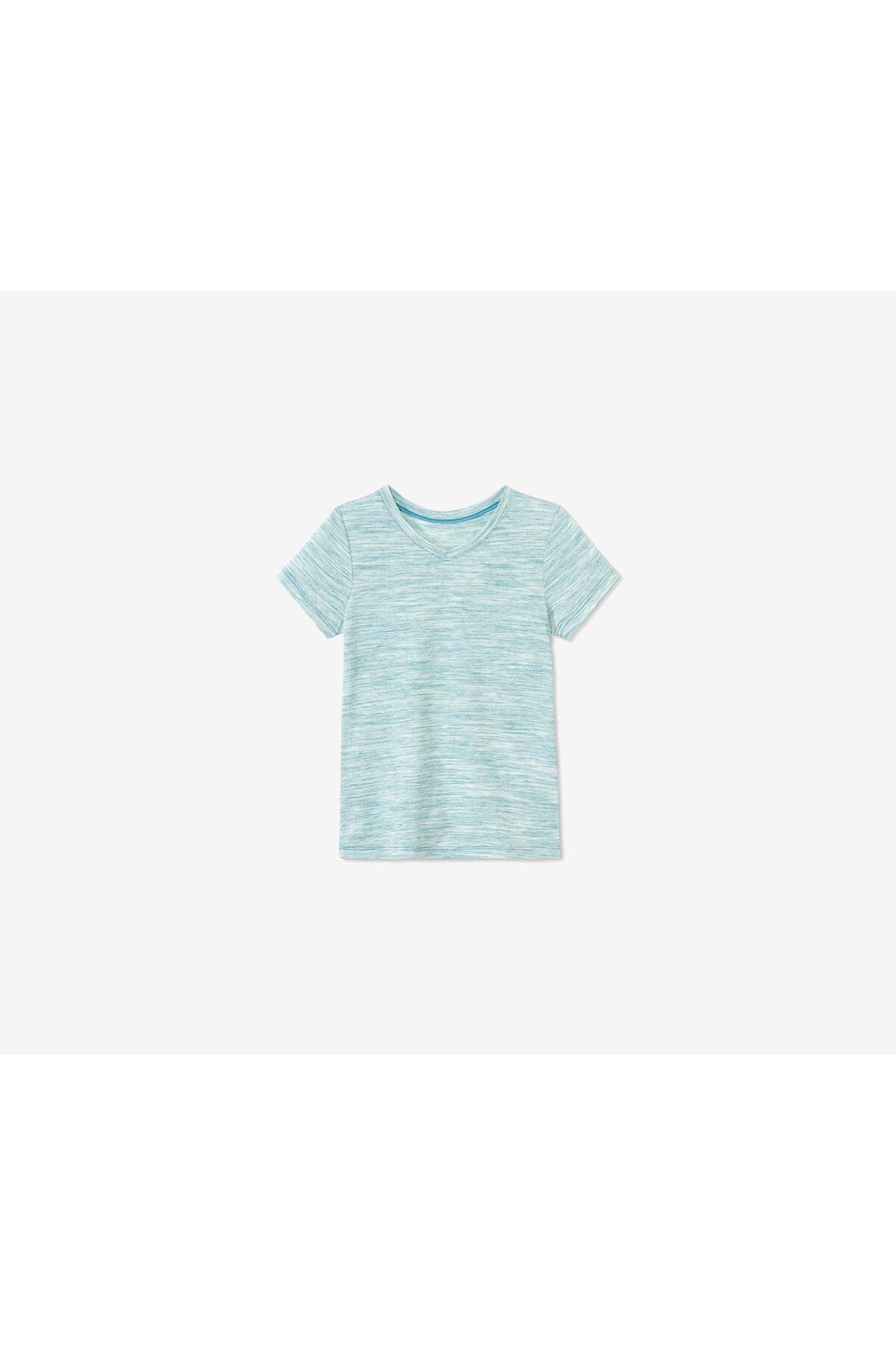 Tchibo-Kid Girls Round Neck Short Sleeve T-shirt, Mint Speckled 2