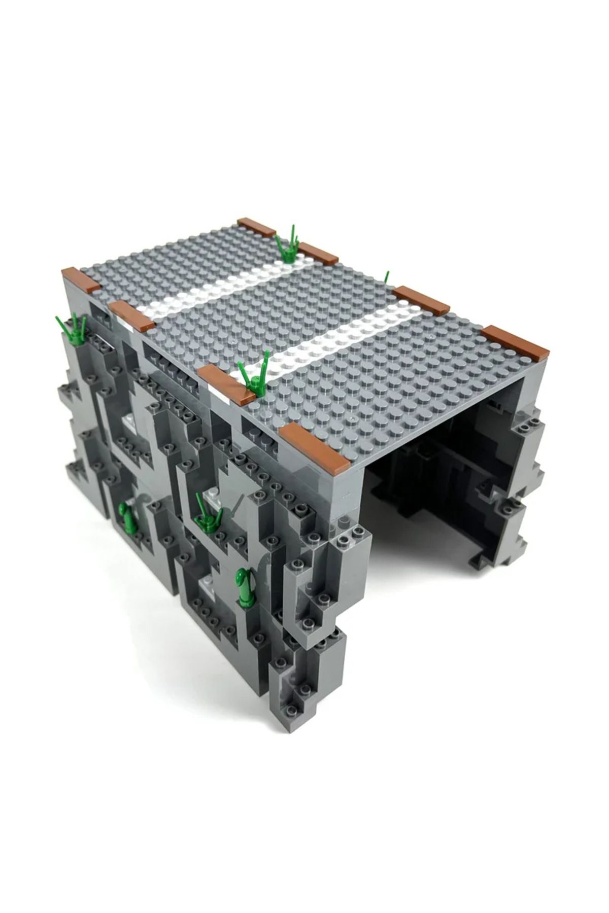 Choice-Building blocks MOC train track cave rockery scene with simulation tunnel railway truck building ... 5