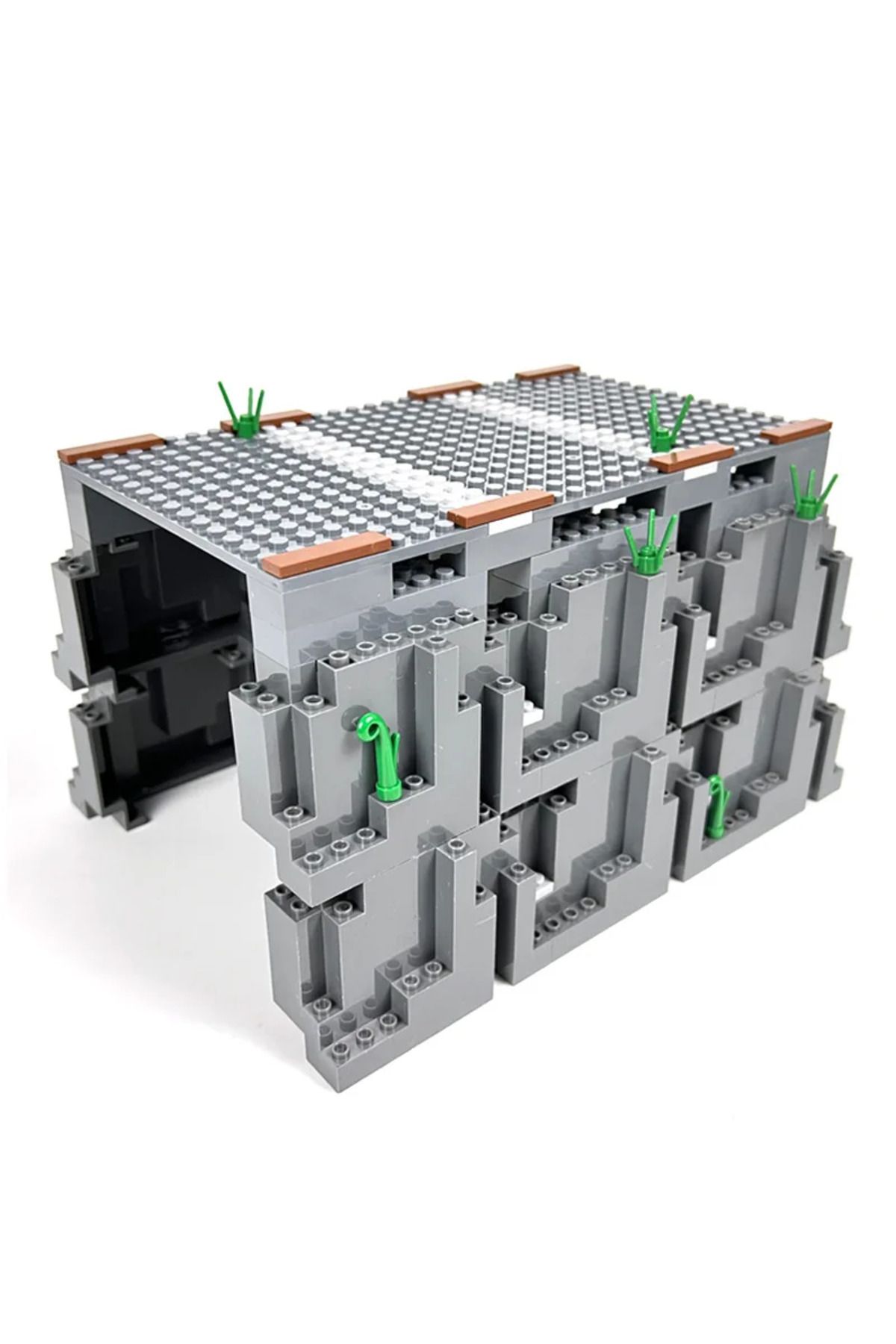 Choice-Building blocks MOC train track cave rockery scene with simulation tunnel railway truck building ... 3