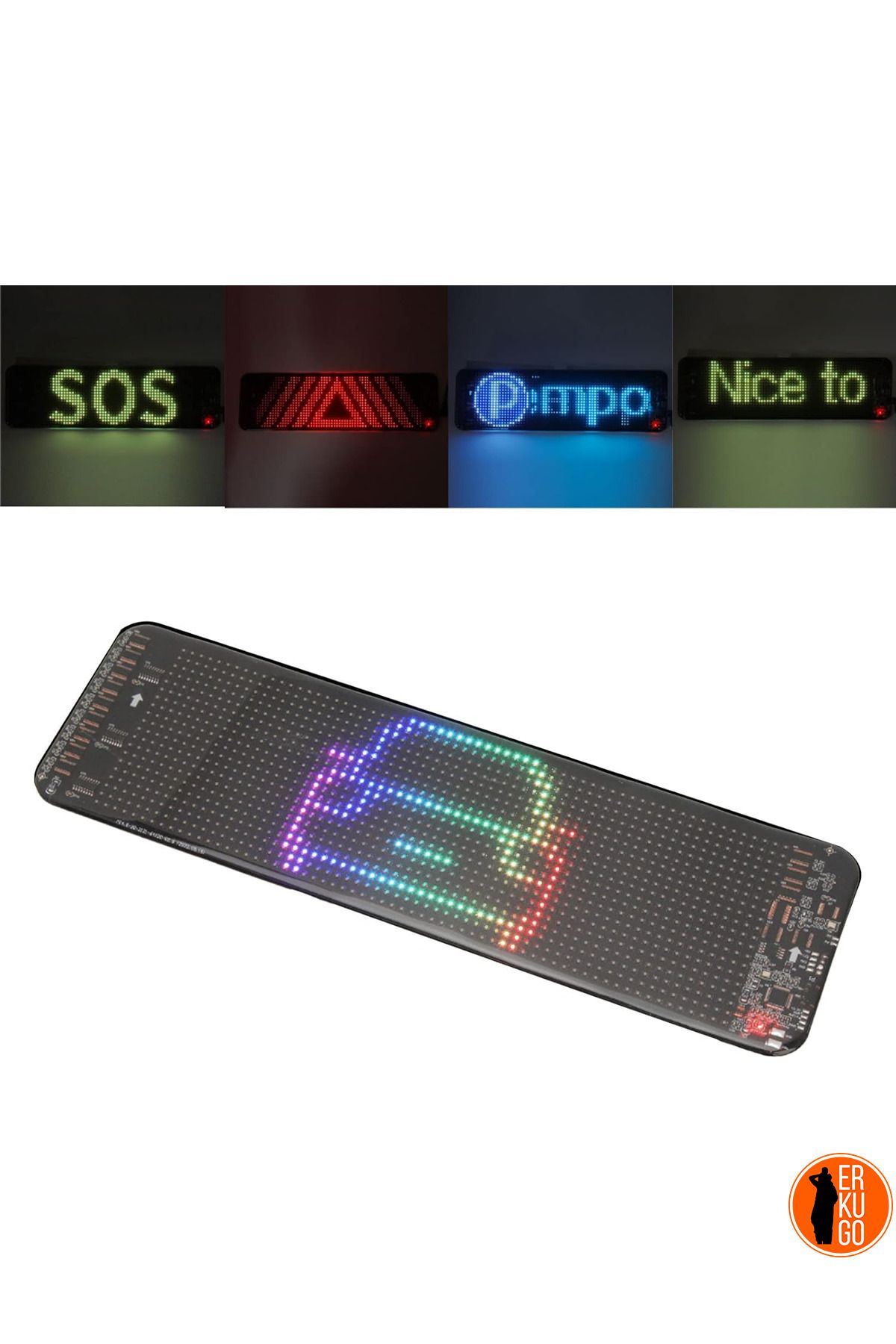 ERKUGO-Programmable Car LED Screen - Phone App, Remote Control, Floating Lettering Emoji 5