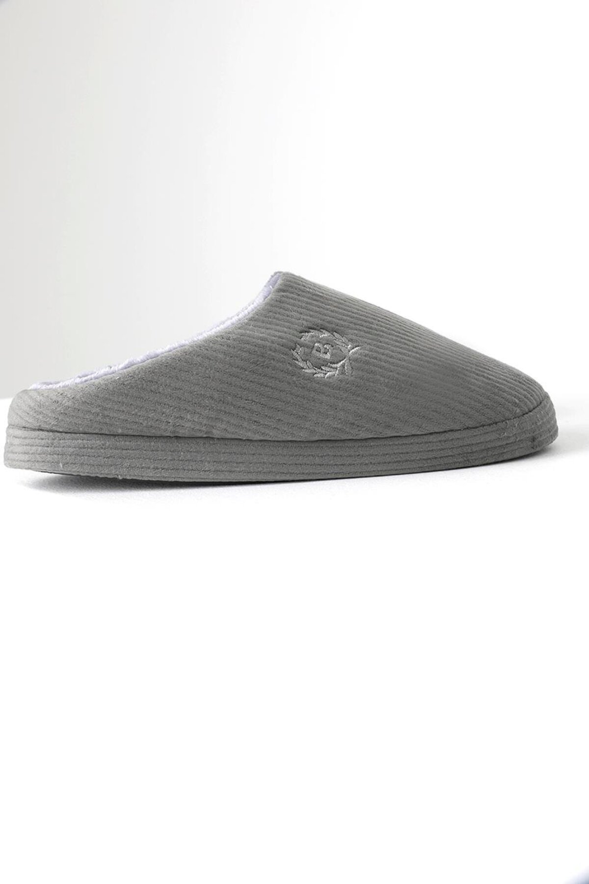 Beyond   Erkek Gri Kadife Ev Terliği 3cm BYNDKDF01 - Görsel 3