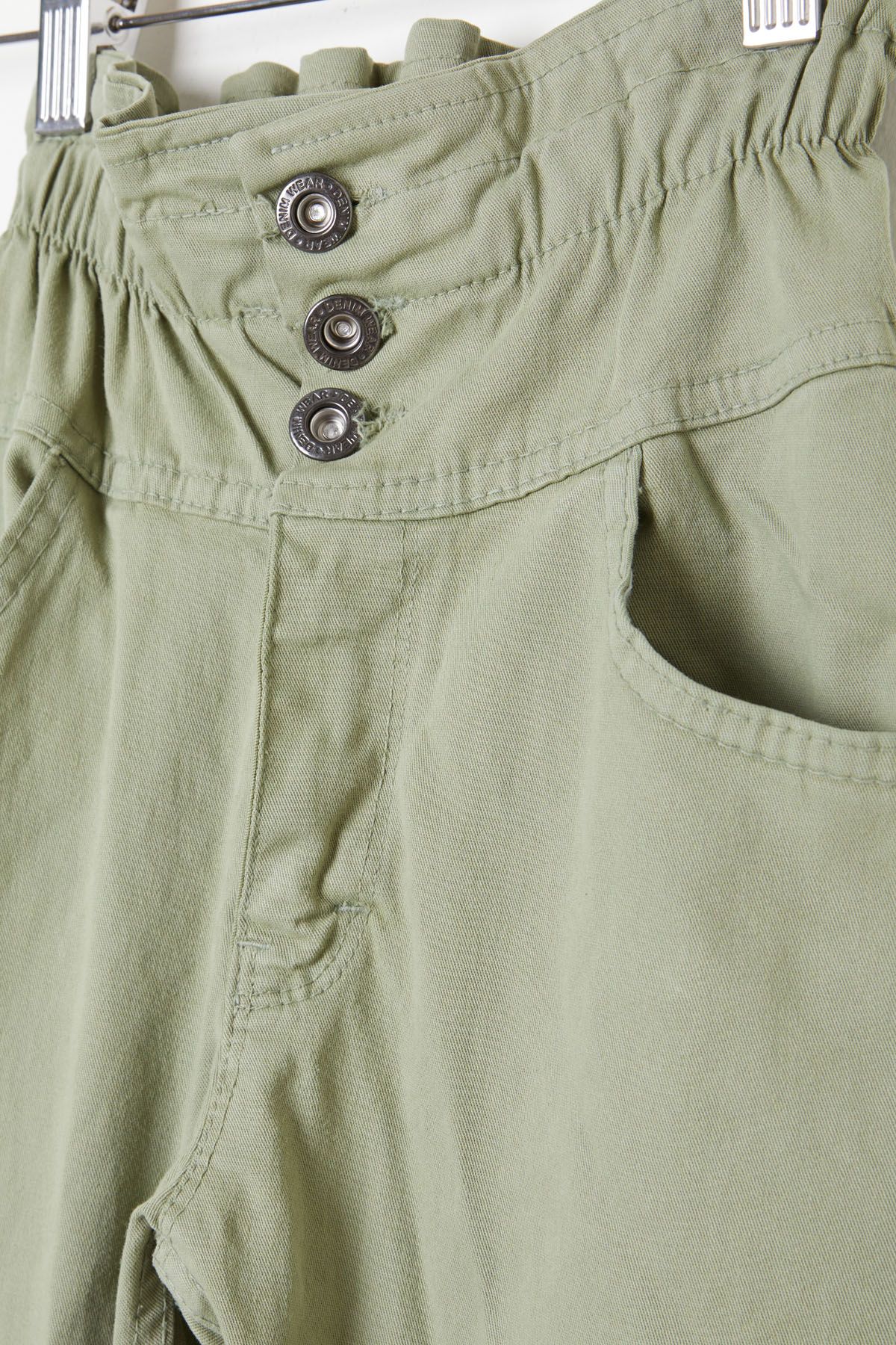 Cansın Mini-Khaki Flare Leg Elastic Waist Girl's Trousers 16234 2