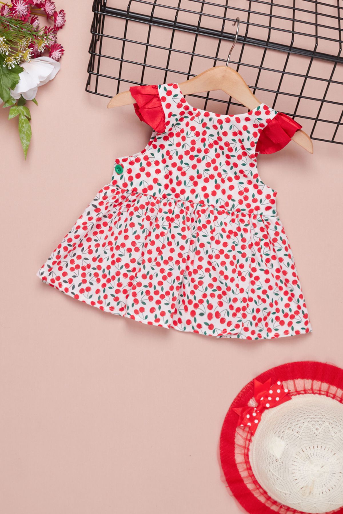 Cansın Mini-Fruit Printed Baby Girl Dress - 1-3 Months 14324 3