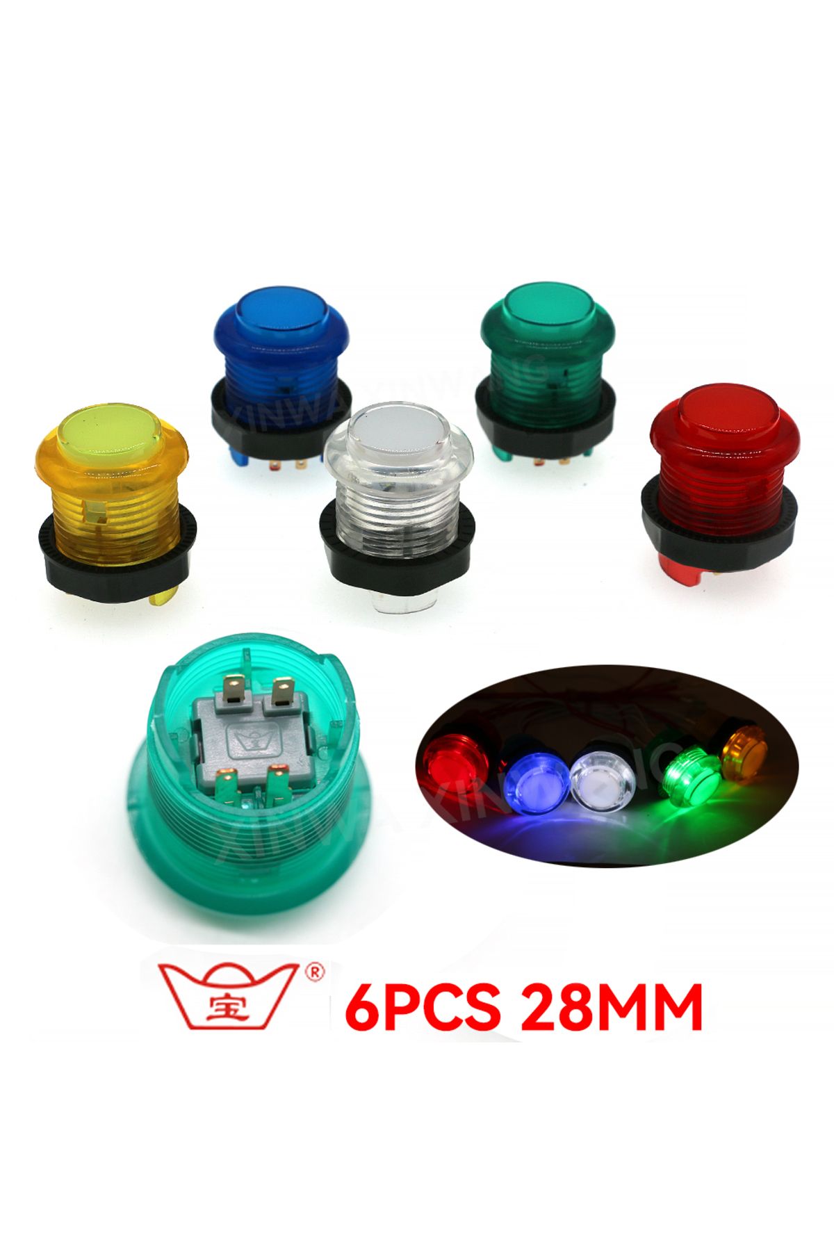 Choice-BAOLIAN Push Button 5v Led Illuminated Light Clear For DIY Arcade Joystick Hitbox Controller Coin... 3