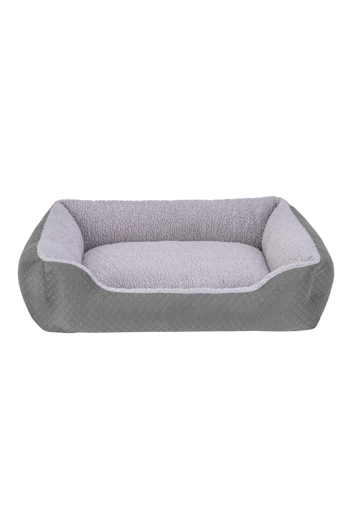 Pet Comfort Bravo Duo Köpek Yatağı Gri/Gri Peluş M 75x60cm DRSTR