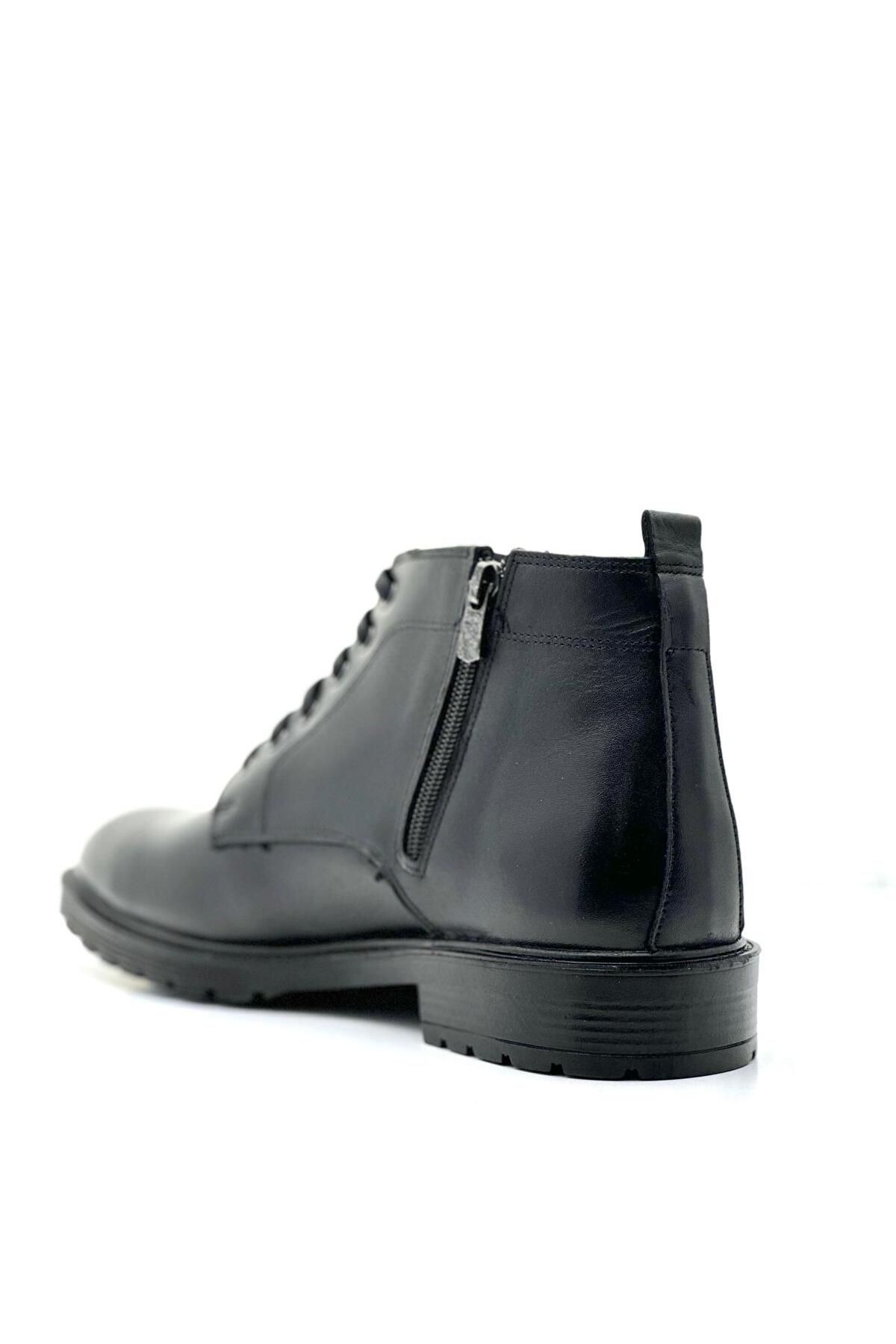 چکمه و بوت مردانه پوتین ضد آب واقعی چرم | کامل اورتاپیک سرد زیپ دار روزمره BESS SHOES