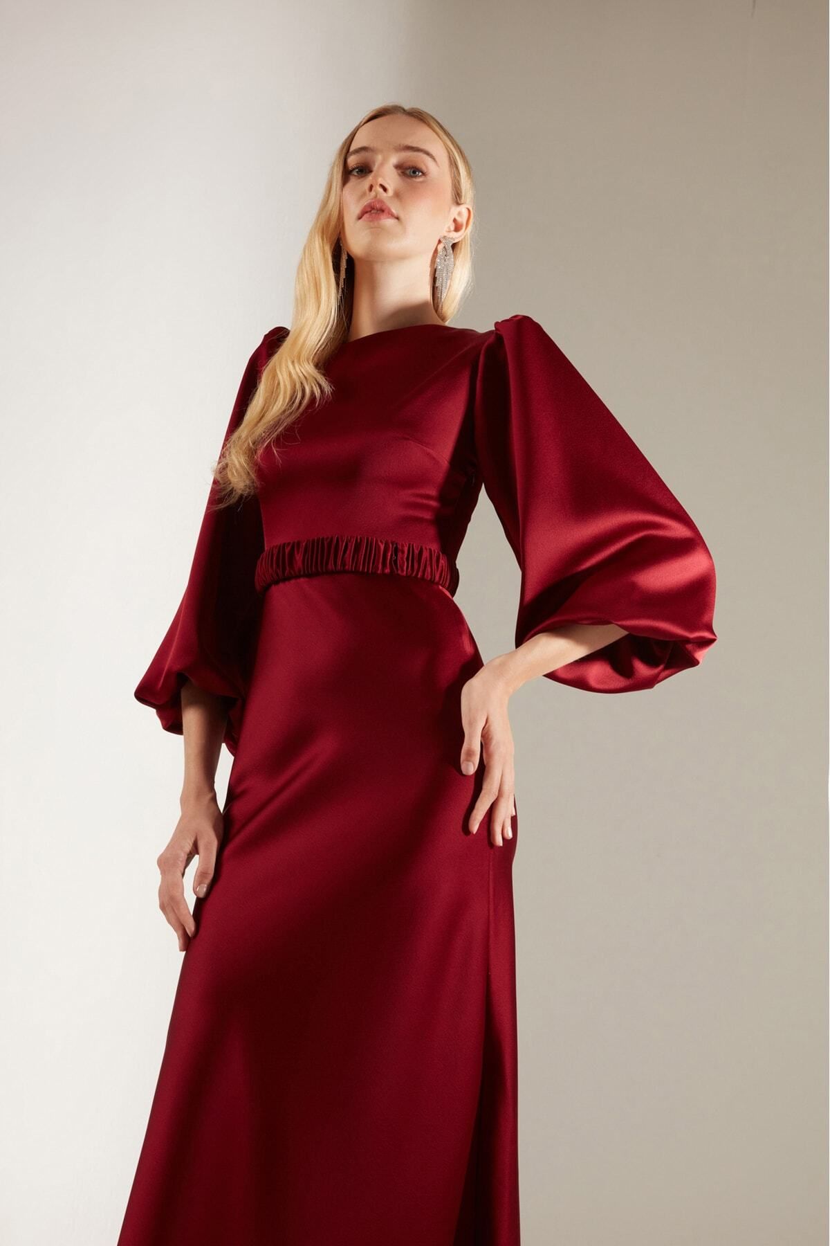 BETTY & SAM-Heleny Special Design Dark Red Engagement Dress 7