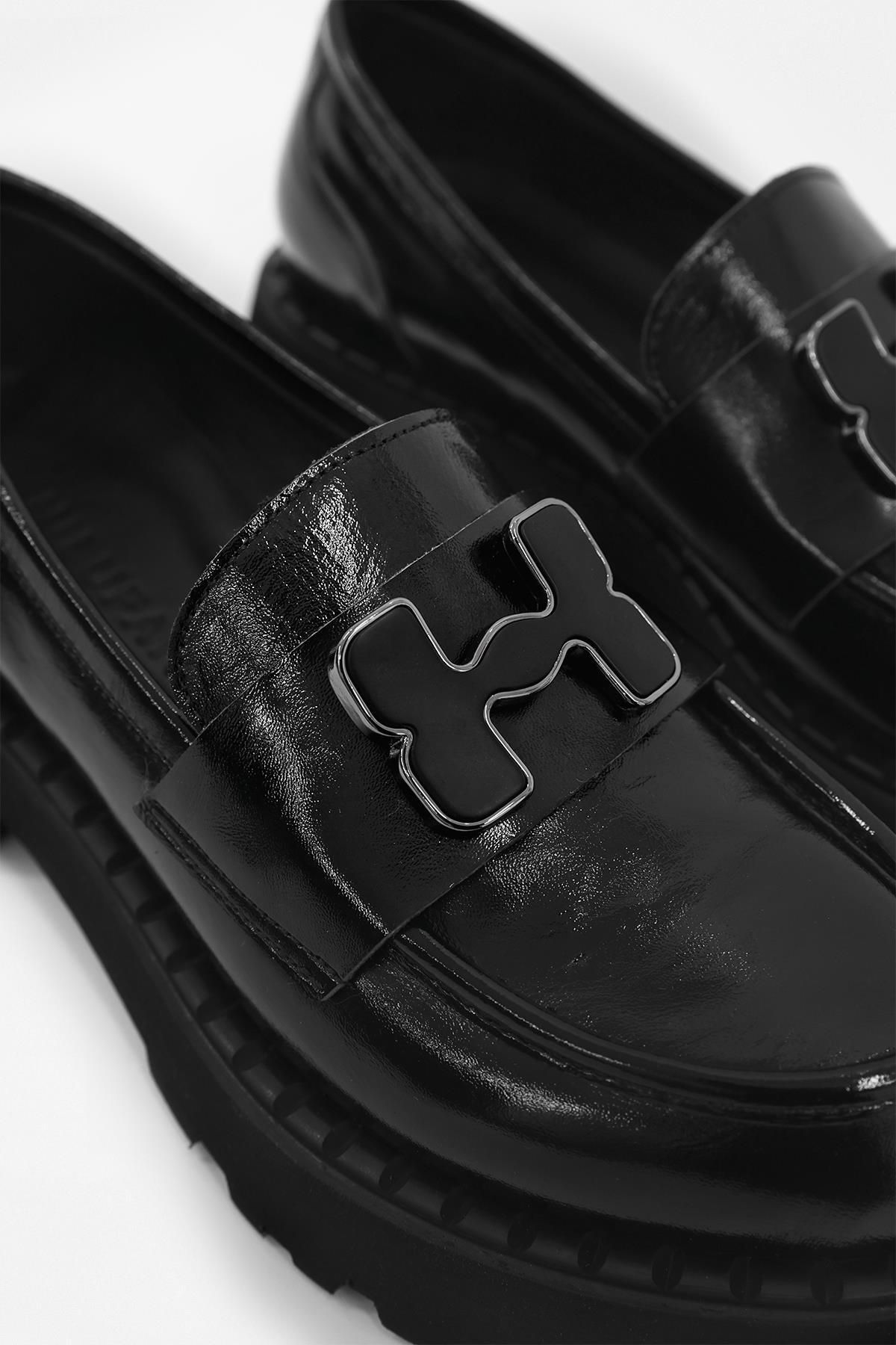 NILUFARR-Hera Piele Lacuita Neagra - Mocasini de dama din piele naturala 6
