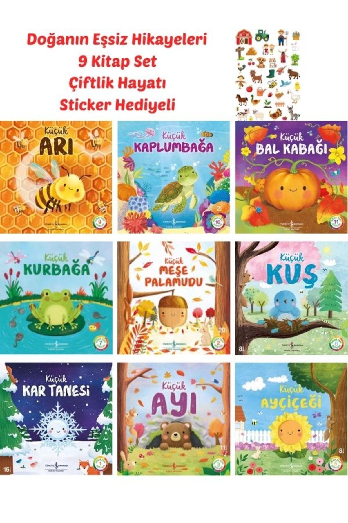 Öğrence Gezegeni Sticker Hediyeli - İş Kültür Yayınları Doğanın Eşsiz Hikayeleri 9 Kitap Set- Meşe Palamudu, Kuş...