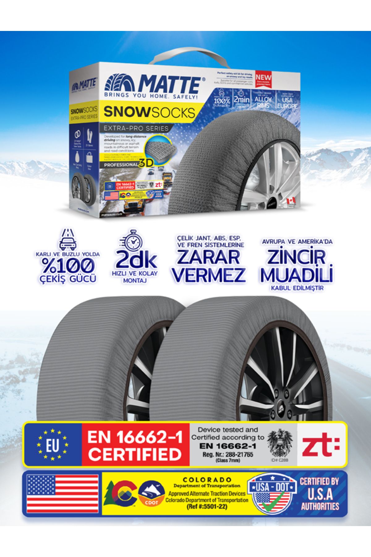 Matte Kar Çorabı - Extra Pro Series