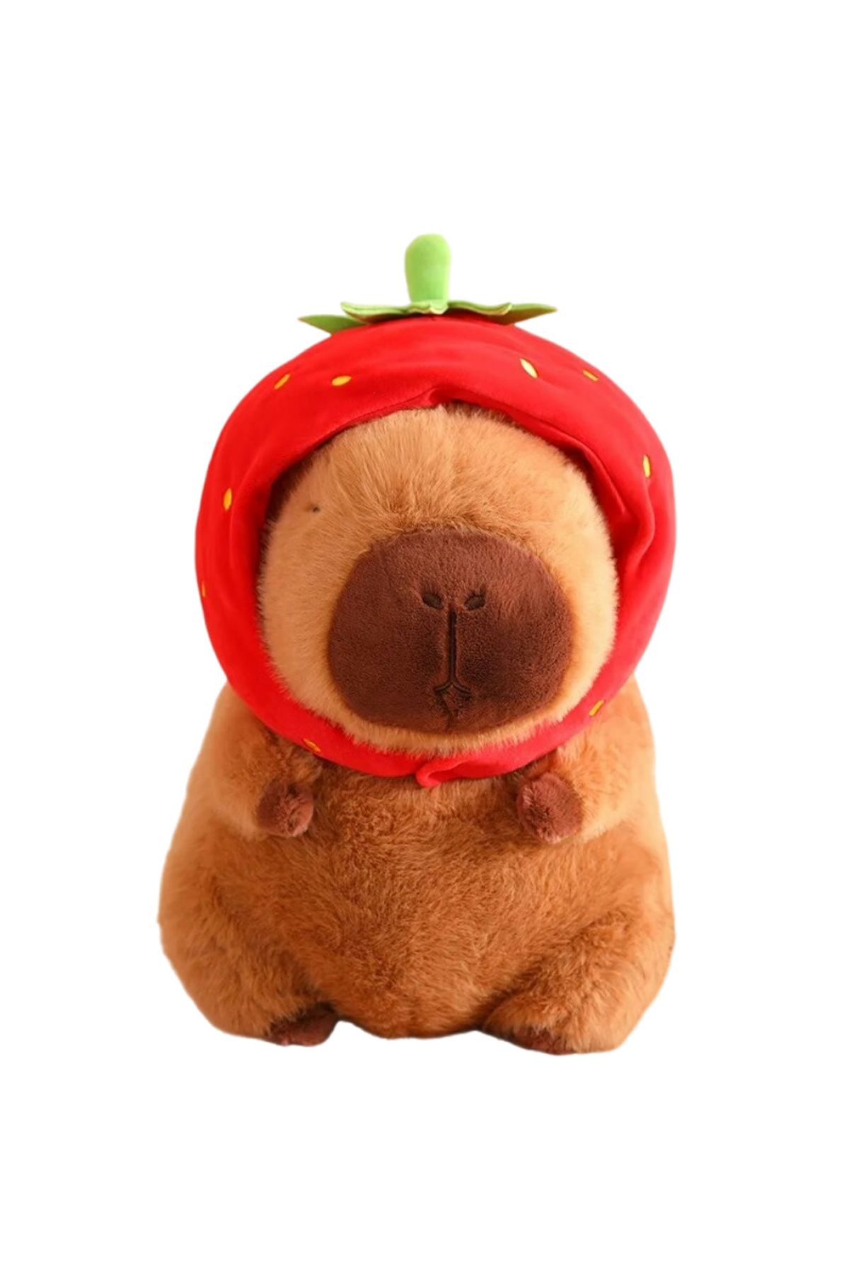 Choice-Cute Capybara Plush Toy Kawaii Fluffy Capybara With Turtle Bag Strawberry Cap Stuffed Animals Kid... 4