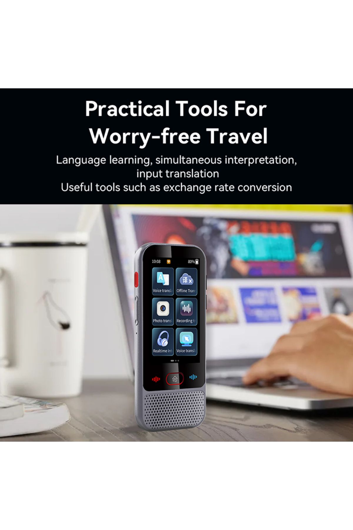 Bisofice-Language Translator Device Portable Voice Translator 139 Foreign Language Translation Device 7