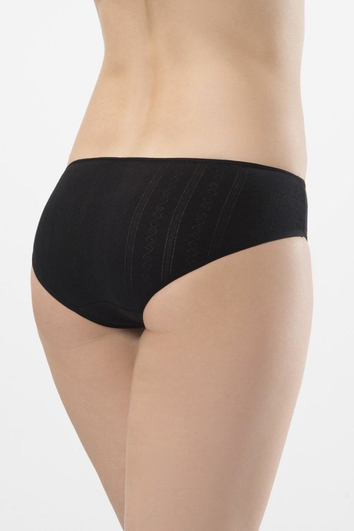 TÜREN-256 Chiloți de bikini din bumbac jacquard pentru femei, pachet de 2 2