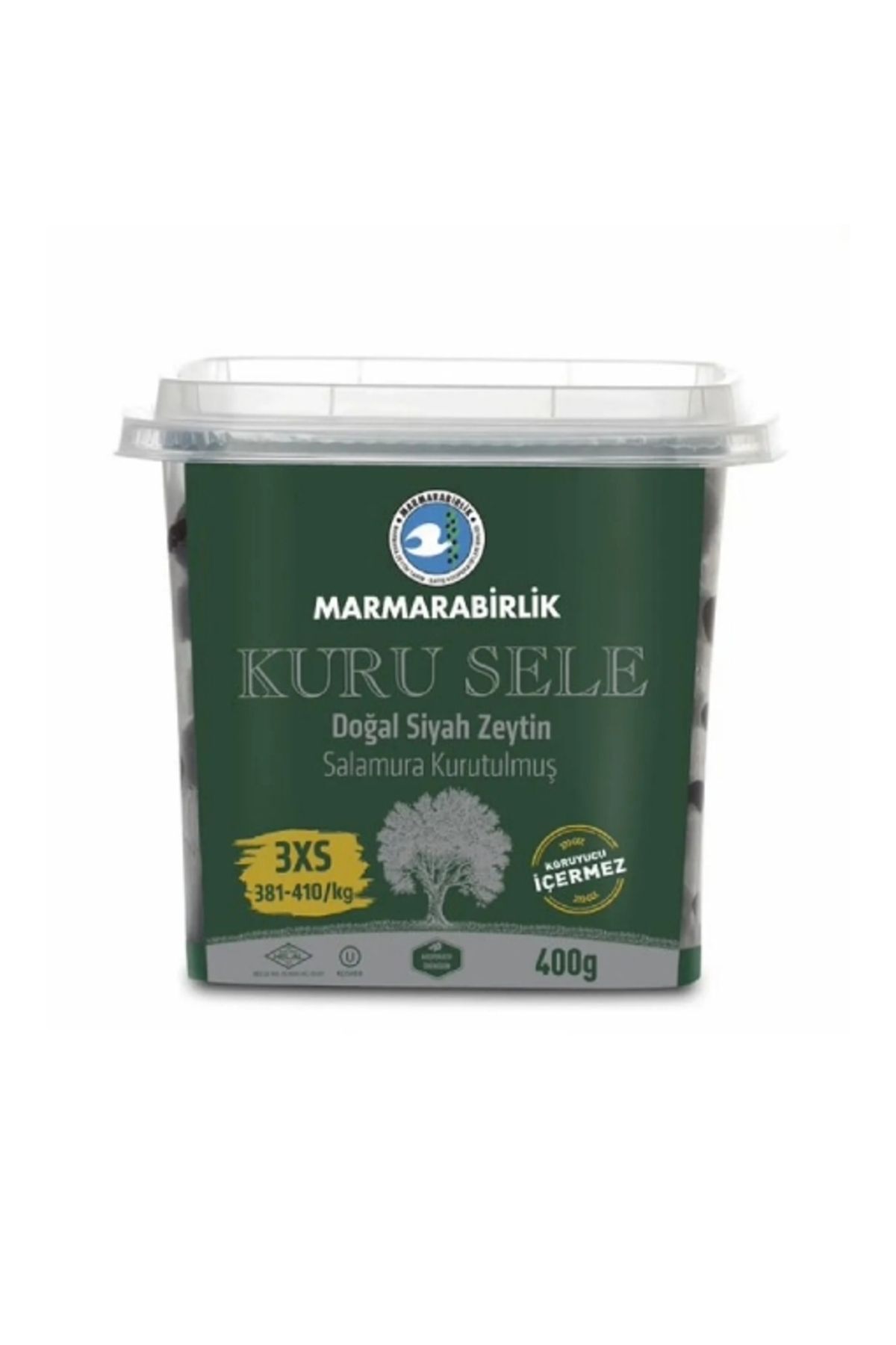 MarmaraBirlik Siyah Zeytin Kuru Sele 400 Gr. (381-410)