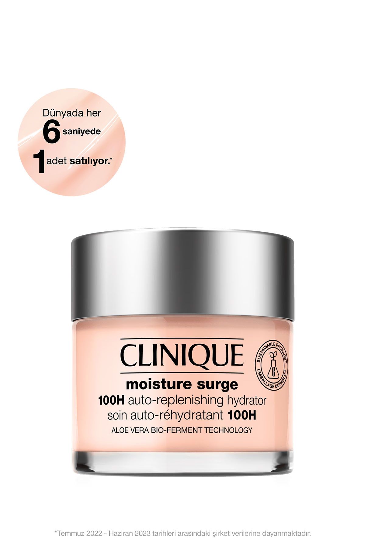 Clinique Moisture Surge 100 Saat Etkili Nemlendirici Yüz Kremi 75 ml | Aloe Vera BioFerment, Hyalüronik Asit