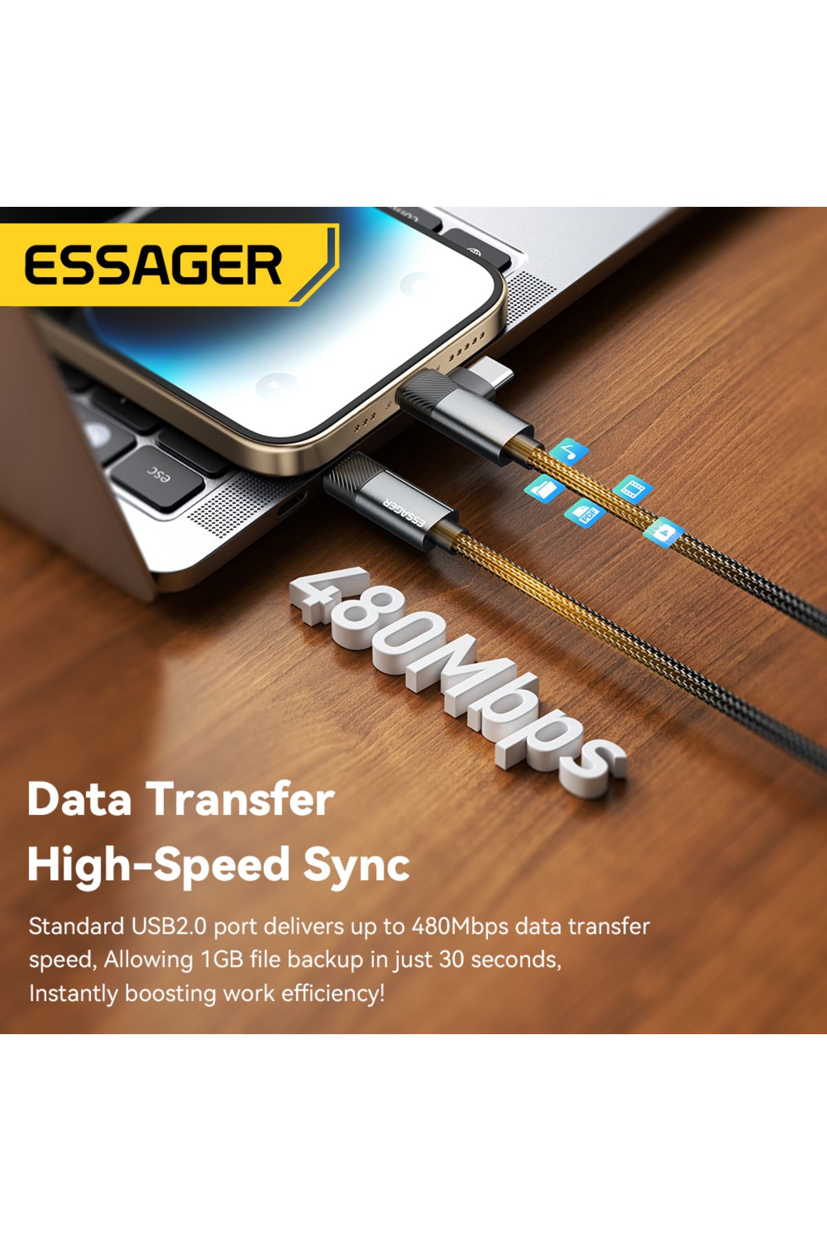 Choice-Essager 2 in 1 USB Type C Cable 65W PD Fast Charging Wire Type C To Lightning Cable For iPhone 15... 6