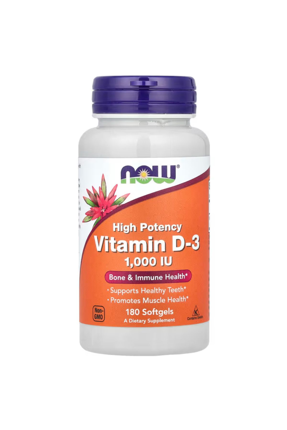 , Vitamin D3, High Potency, 1,000 IU, 180 Softgels usa vers.345