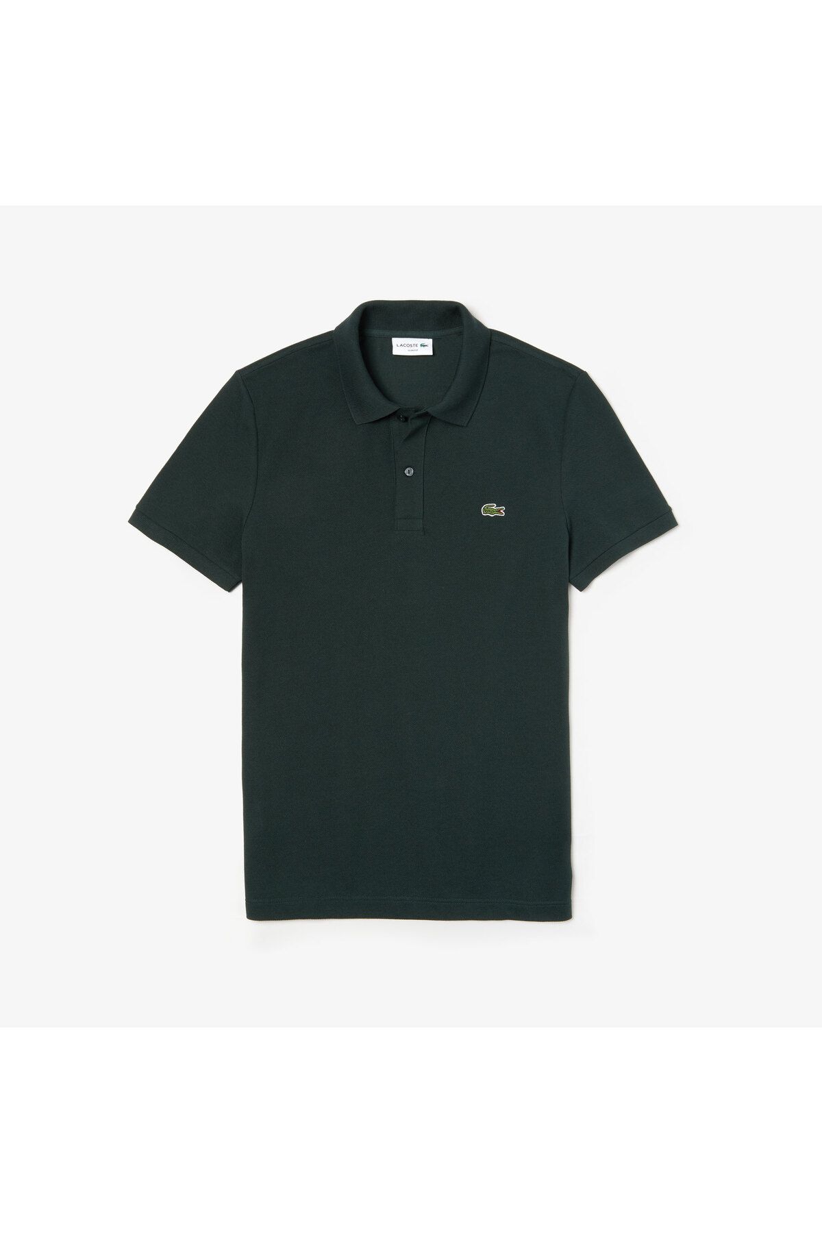 تی شرت یقه پولو مردانه L.12.12 باریک و چوگان سبز تیره Lacoste