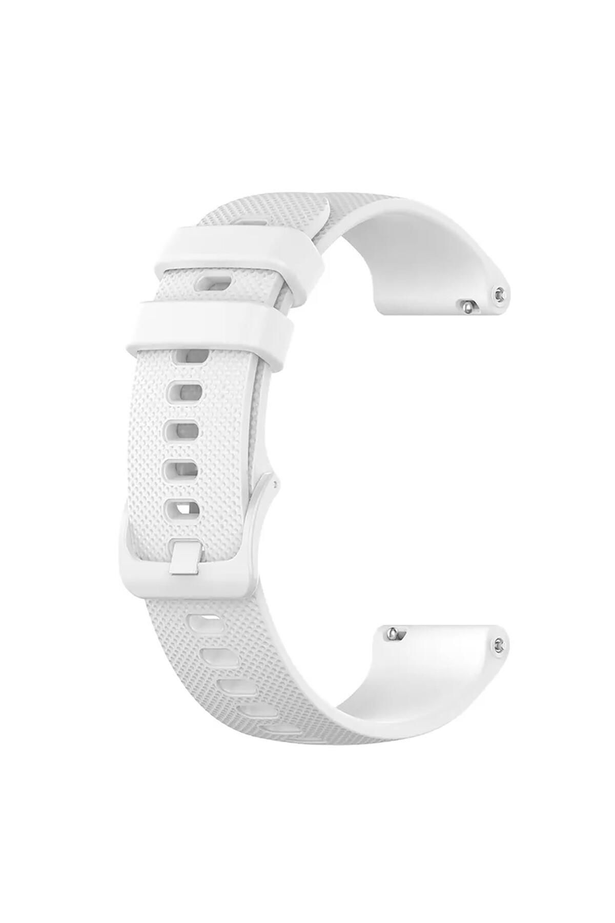 Microsonic Huawei Watch 5 42mm Kordon, Silicone Sport Band Beyaz